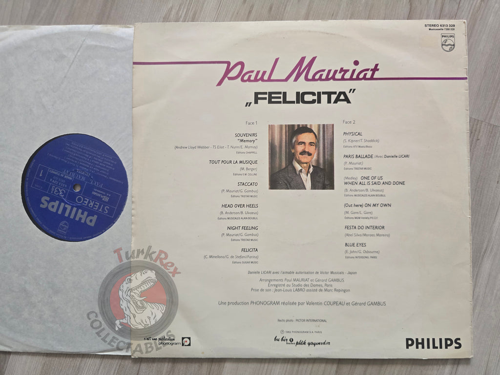 Paul Mauriat – Felicita Tout Pour La Musique Turkish Pressing Vinyl Turkey Edition