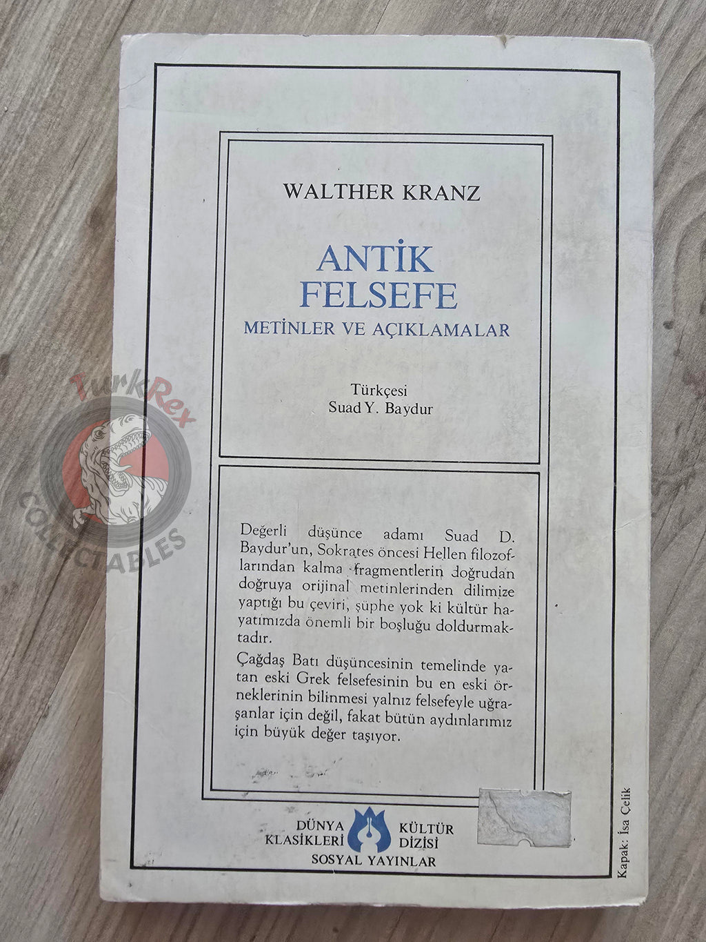 Walther Kranz – Ancient Philosophy 1984 Turkish Book Turkey