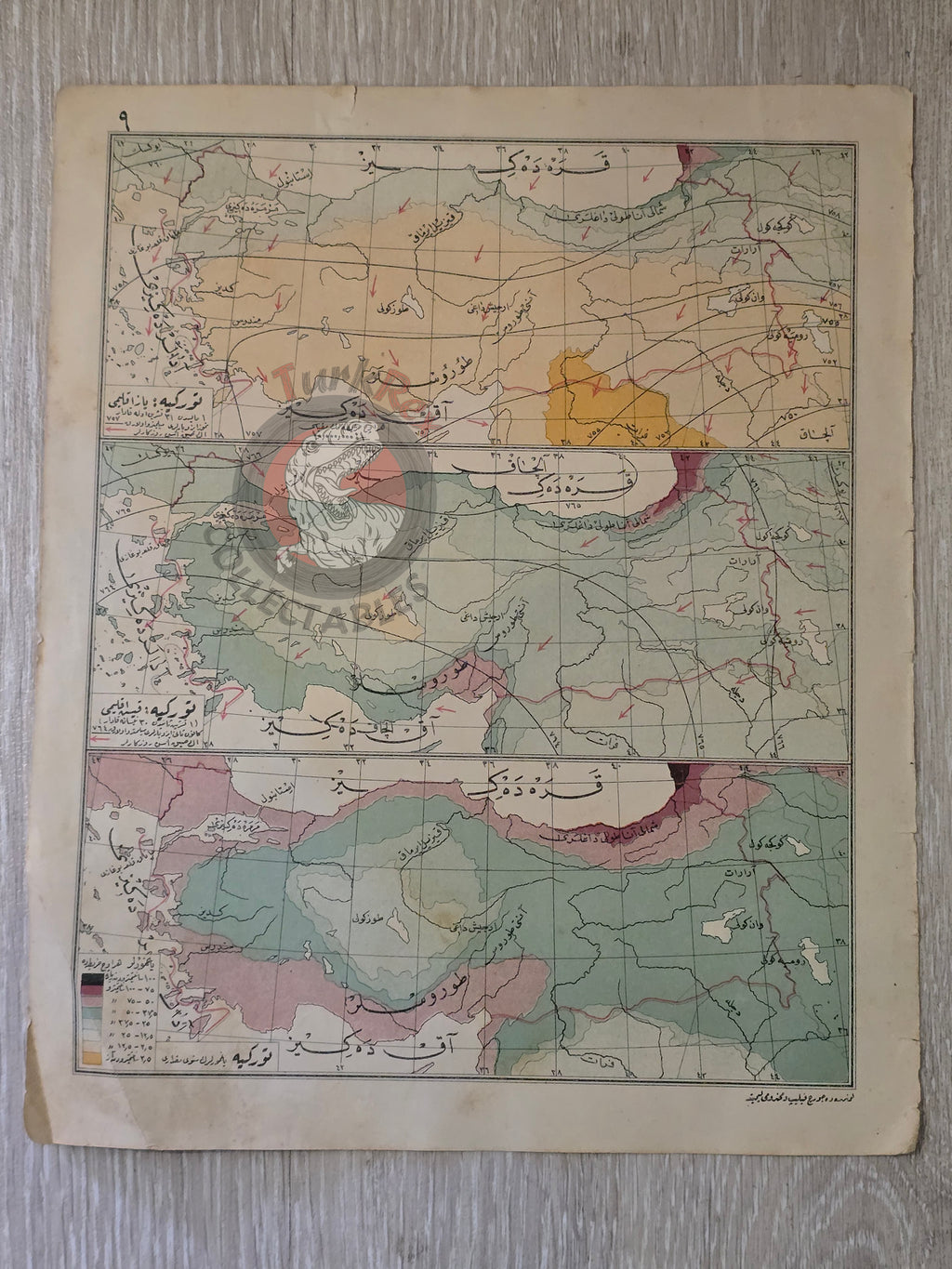 Turkey Geology Economy Population Climate Map 1928 Ottoman Atlas Faik Sabri Middle East