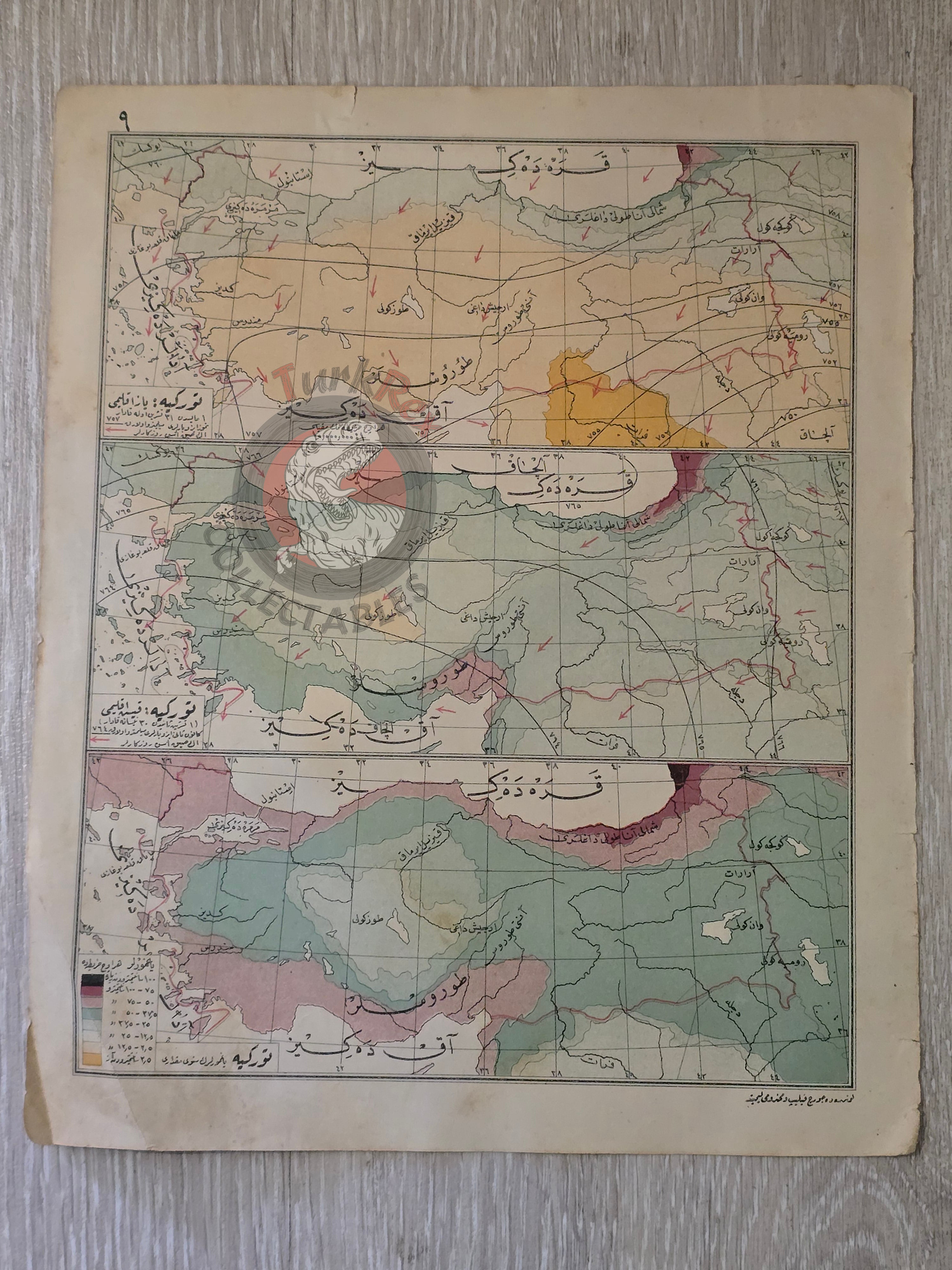 Turkey Geology Economy Population Climate Map 1928 Ottoman Atlas Faik Sabri Middle East