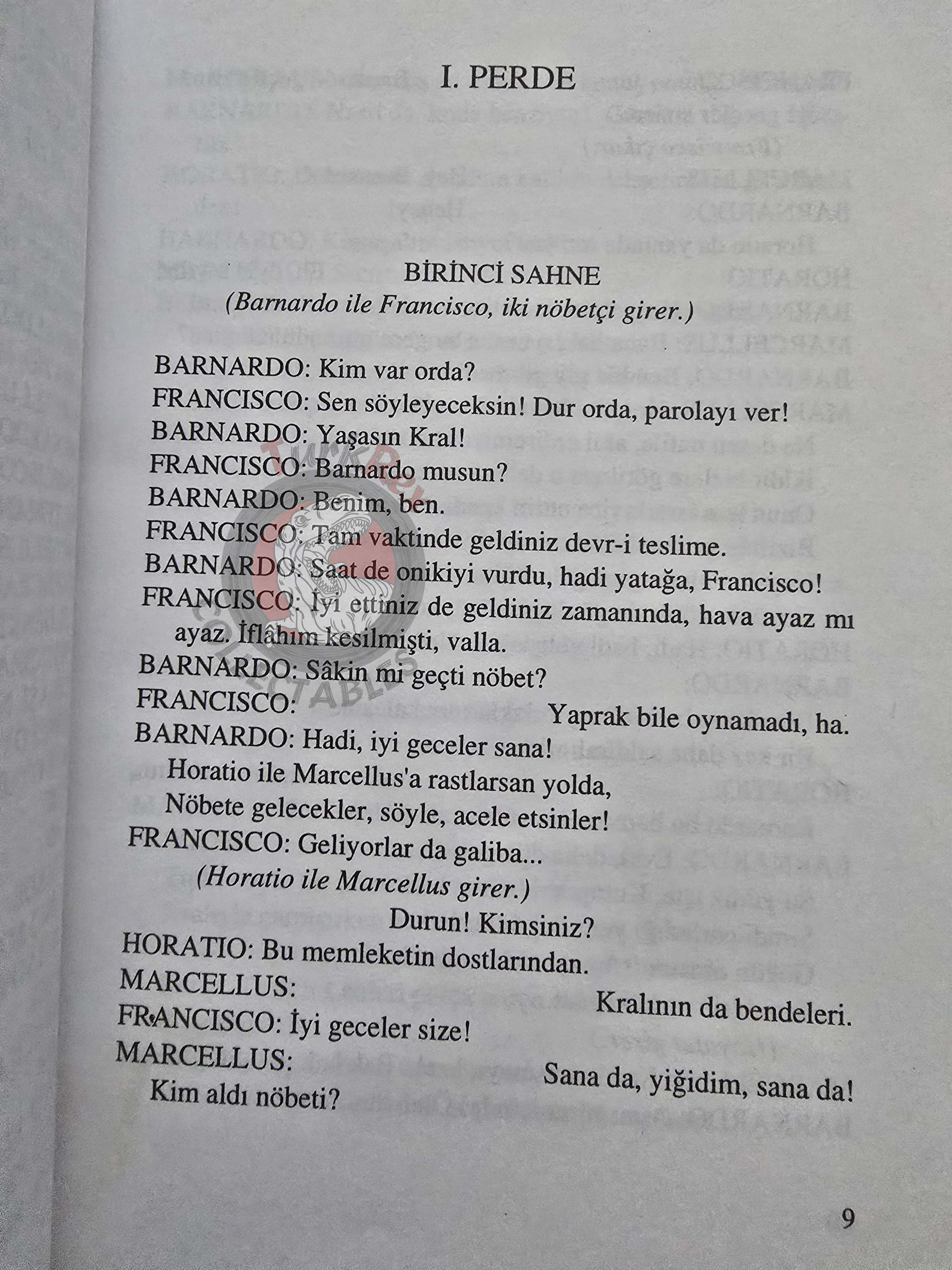 William Shakespeare – Hamlet 1996 Turkish Book Turkey