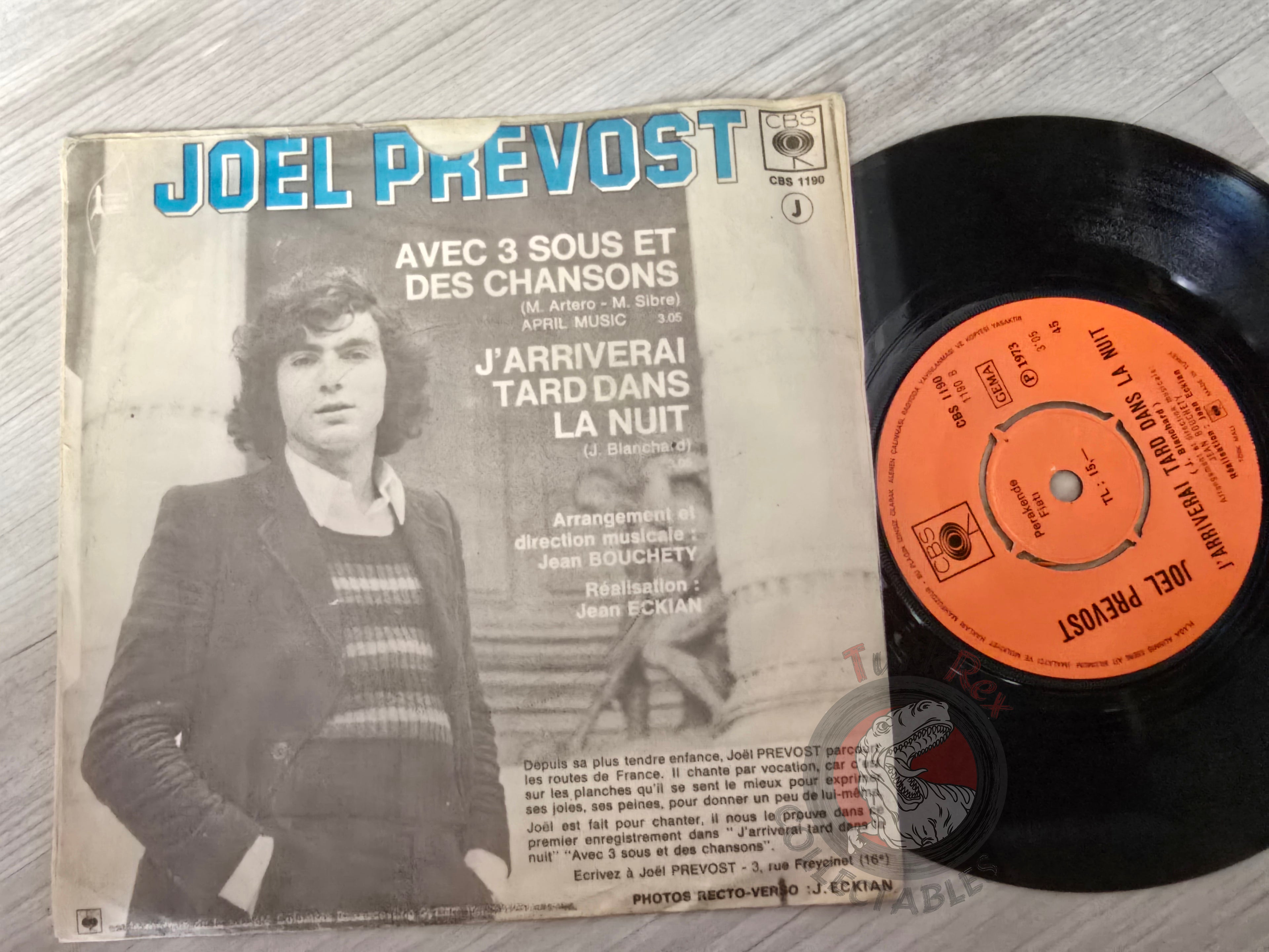 Joël Prévost – Avec 3 Sous Et Des Chansons 7" Turkish Pressing Vinyl Turkey Edition