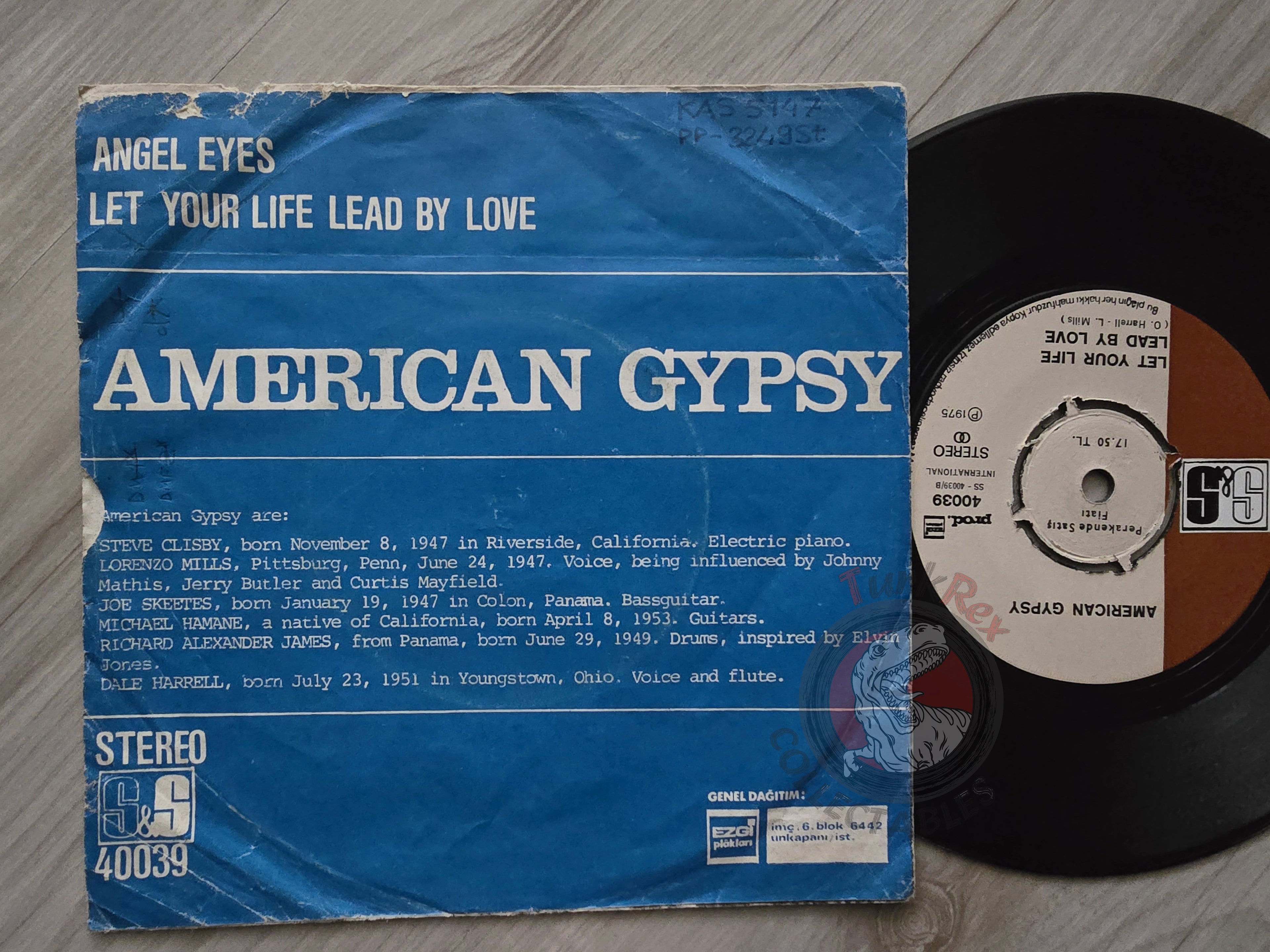 American Gypsy – Angel Eyes 7" Turkish Pressing Vinyl Turkey Edition