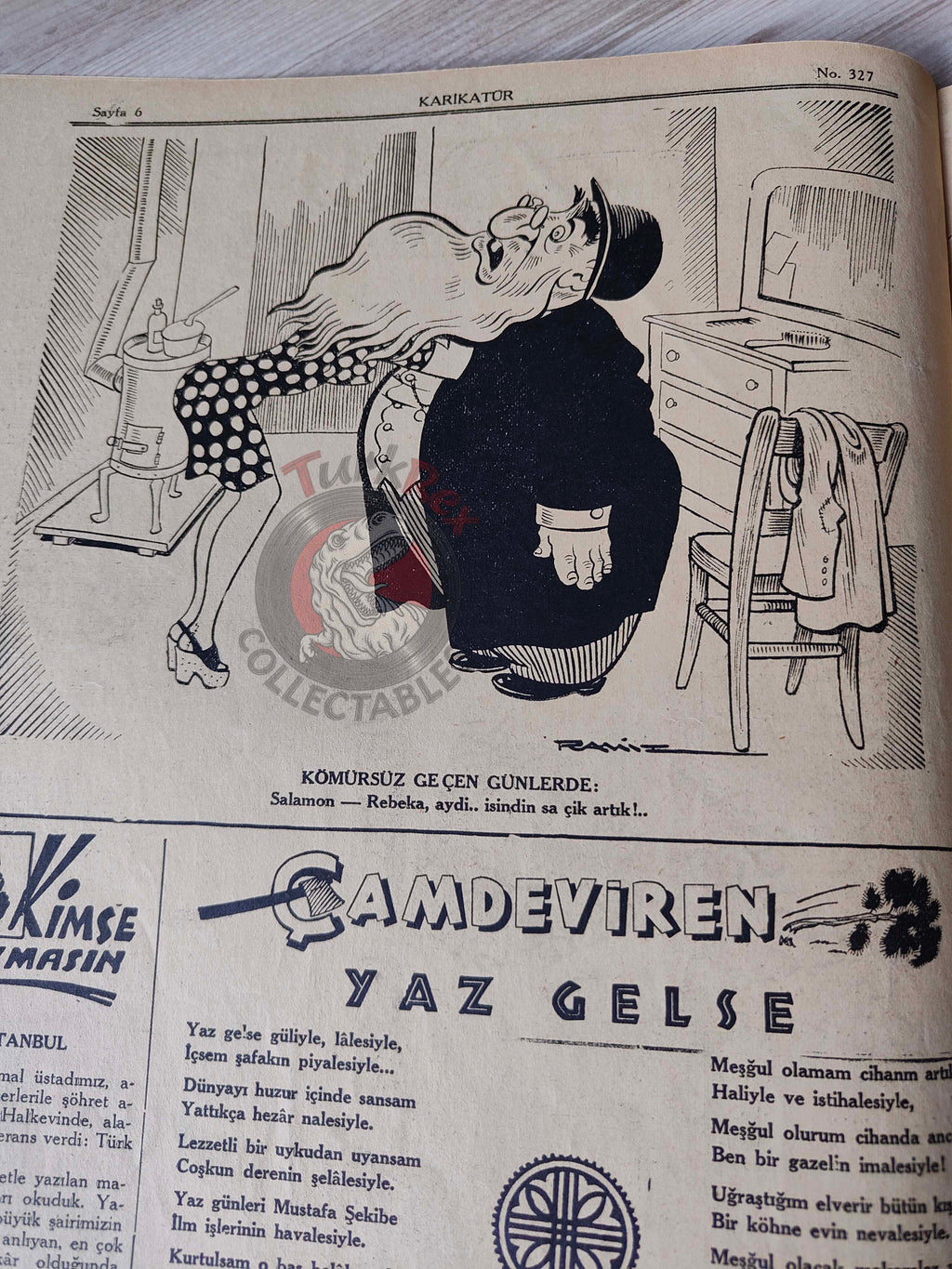 Karikatür 1942 Humor Magazine Turkish Turkey Winston Churchill India WW2 era Britain