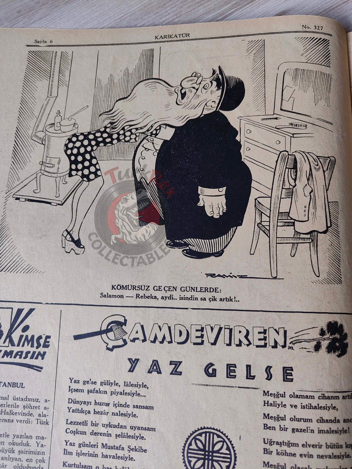 Karikatür 1942 Humor Magazine Turkish Turkey Winston Churchill India WW2 era Britain
