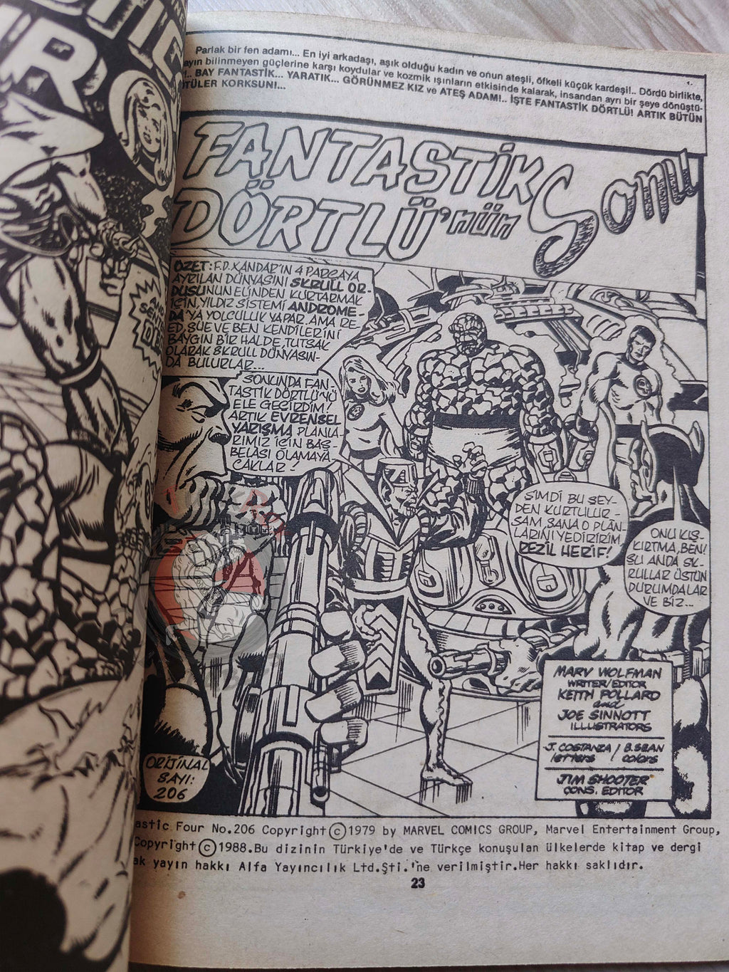Fantastic Four #6 1988 Turkish Comic Turkey #203 #206 #207 #208