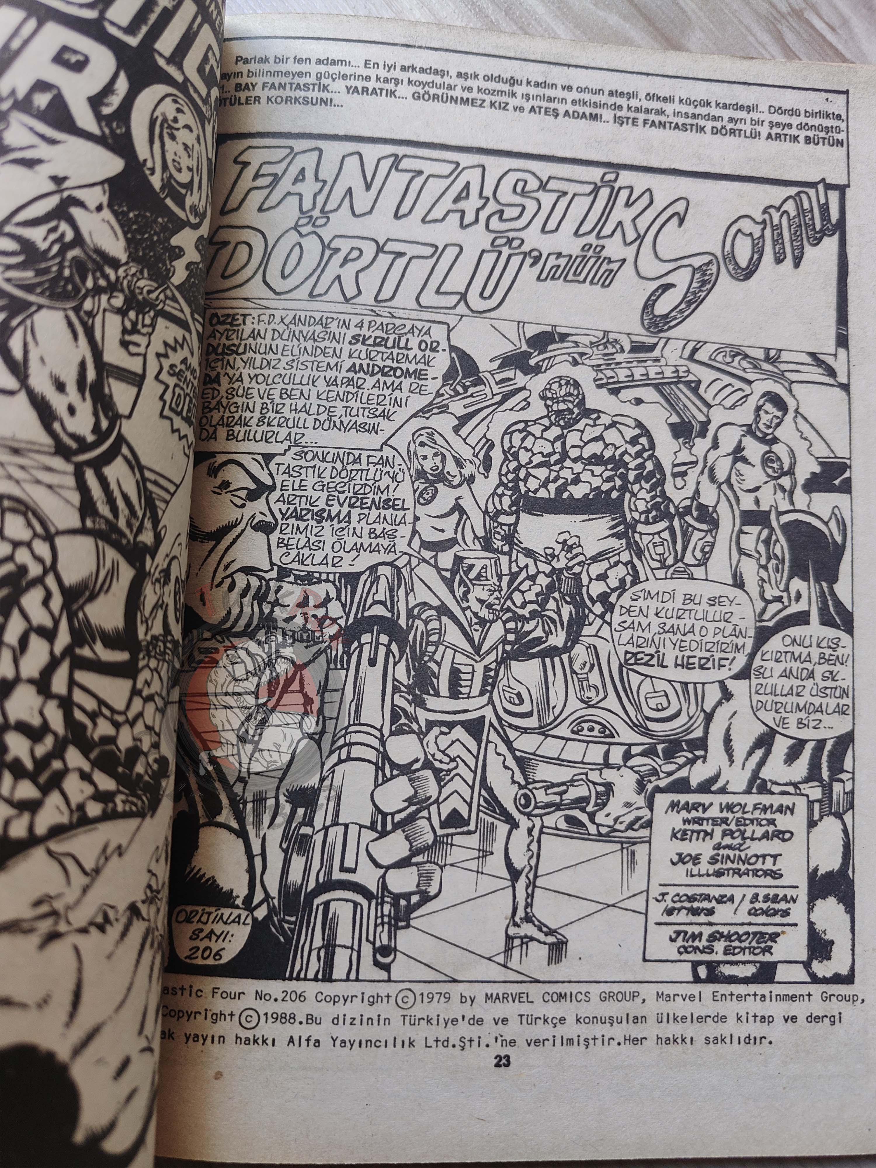 Fantastic Four #6 1988 Turkish Comic Turkey #203 #206 #207 #208