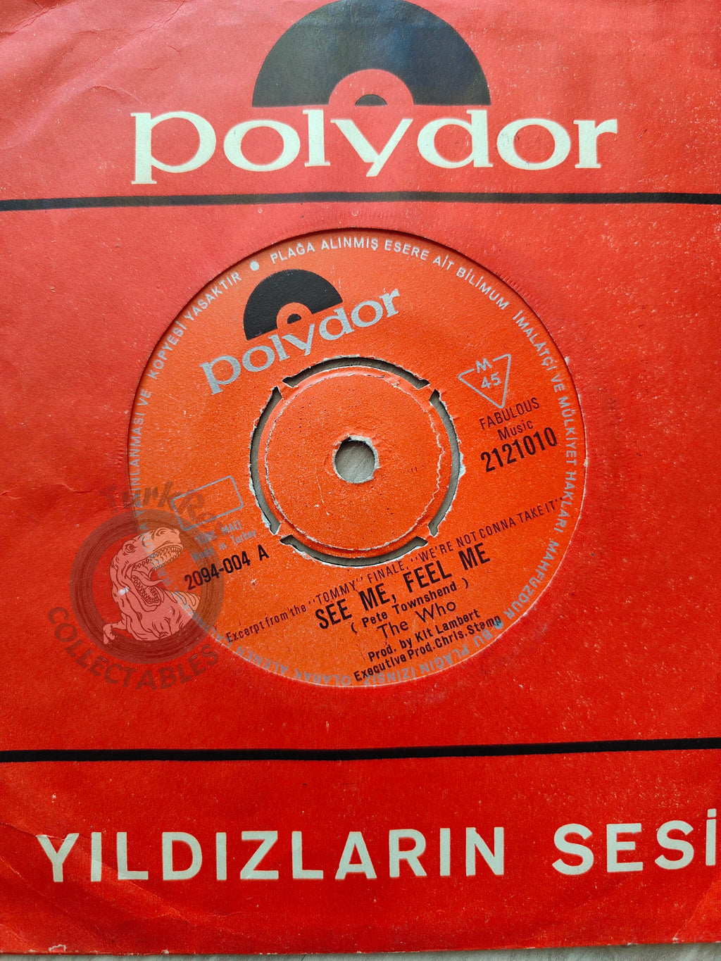 The Who – See Me, Feel Me 7" Turkish Pressing Vinyl Turkey Edition