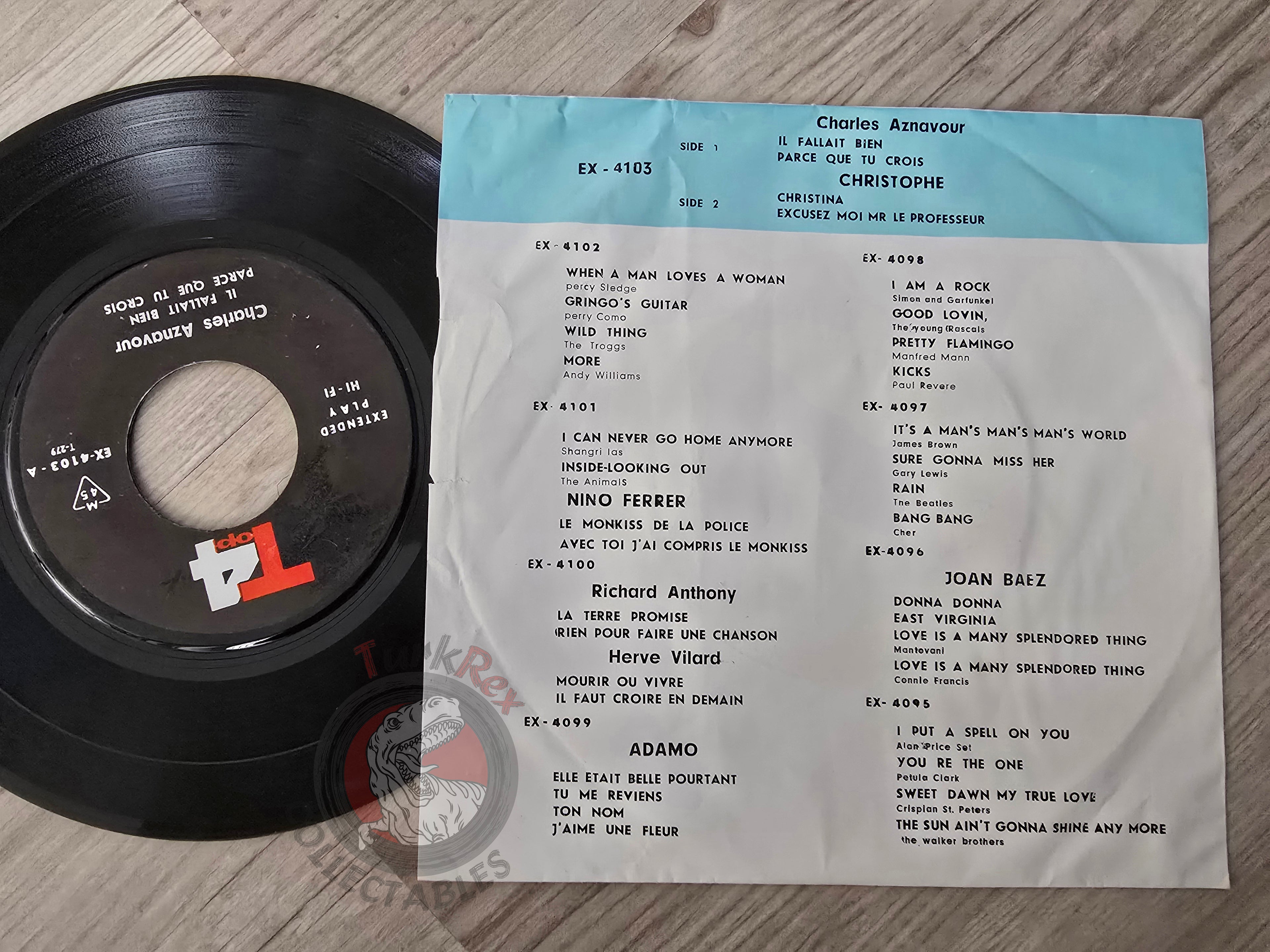 Charles Aznavour / Christophe – Il Fallait Bien 7" Iran Pressing Vinyl Iranian Edition