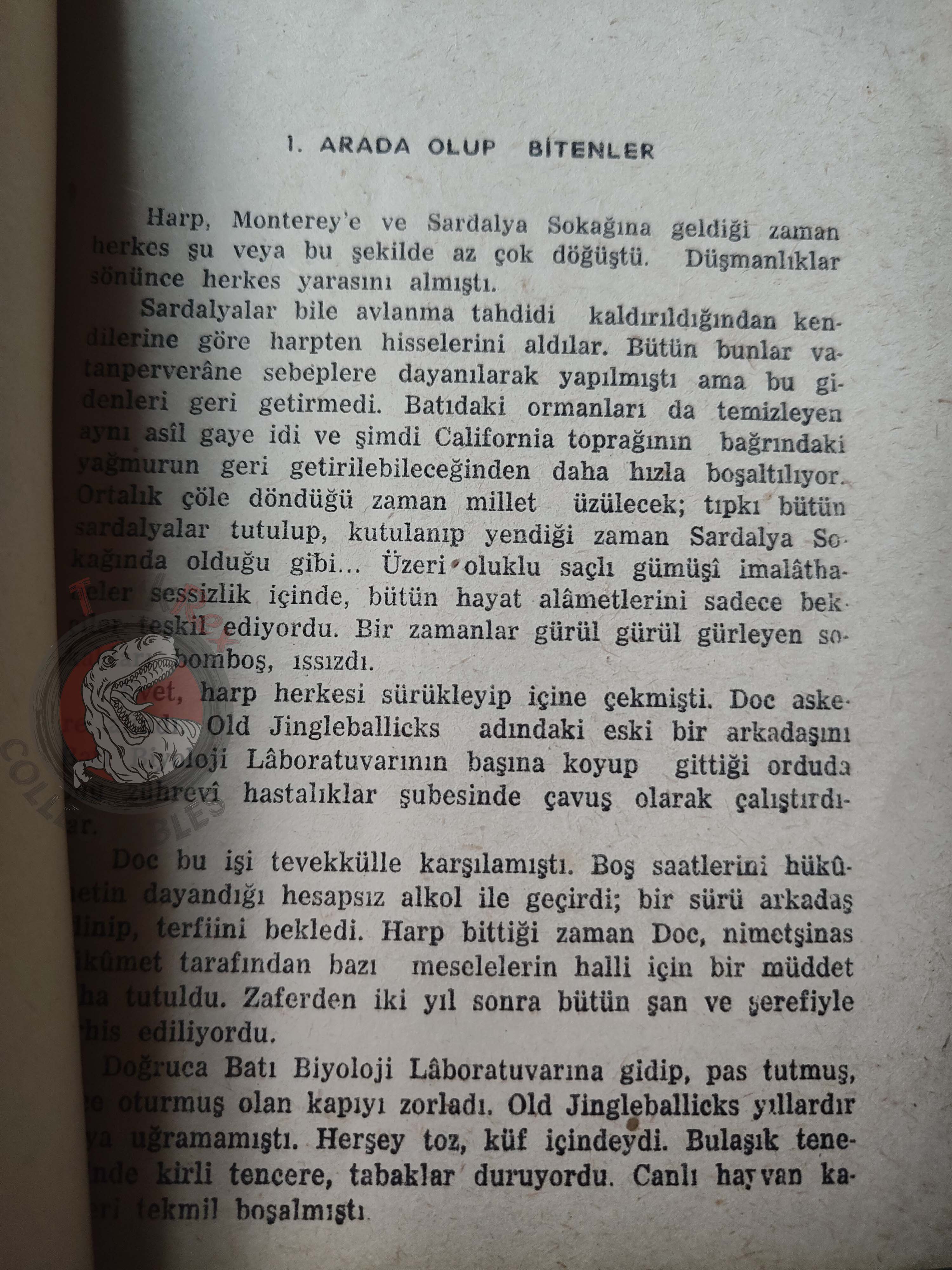 John Steinbeck – Sweet Thursday 1955 1st Turkish Book Turkey