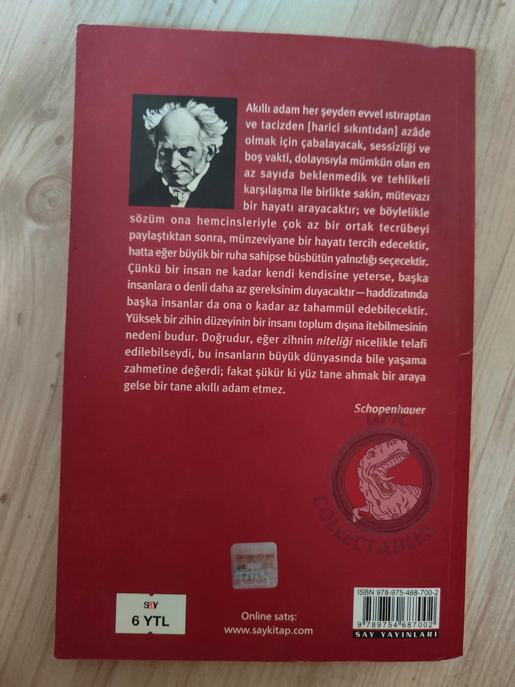 Arthur Schopenhauer – Über Lesen und Bücher 2007 Turkish Book Turkey