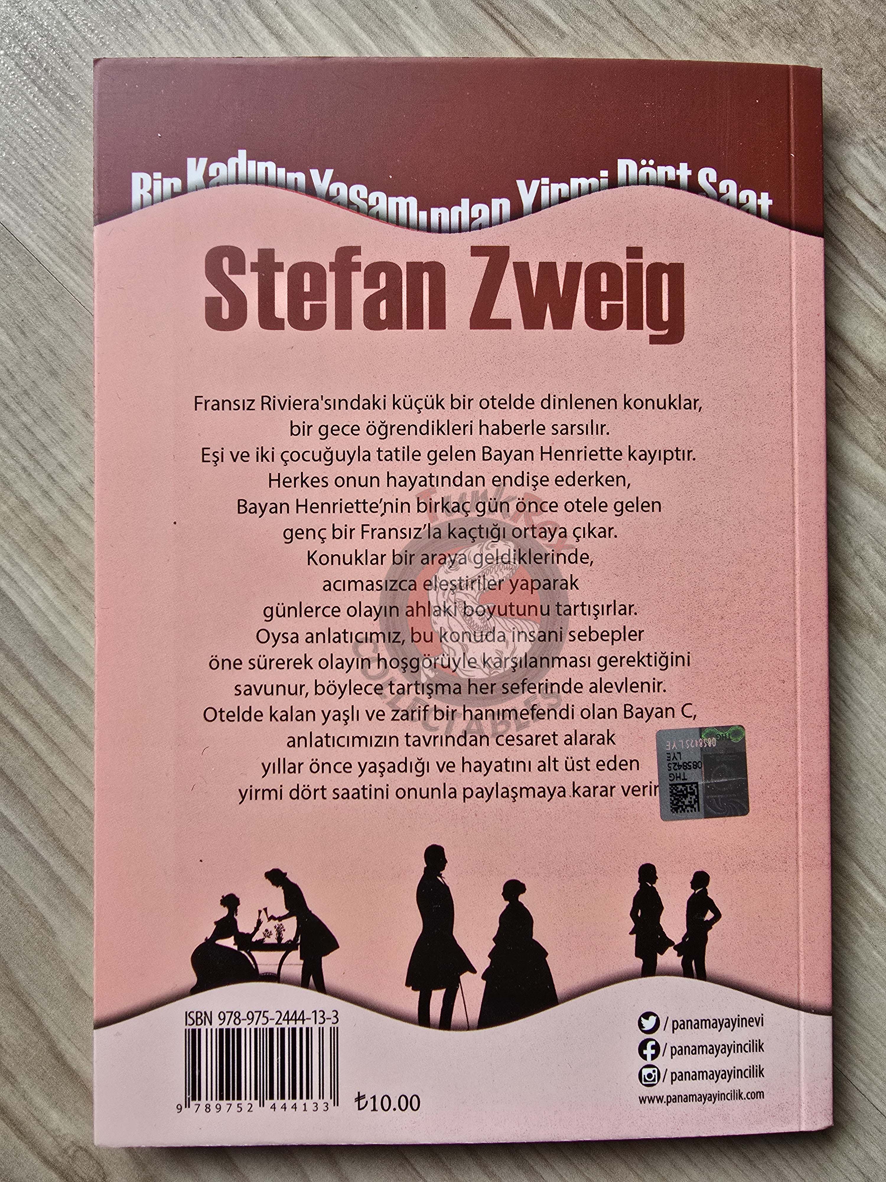 Stefan Zweig – Twenty-Four Hours In The Life Of A Woman Turkish Book Turkey