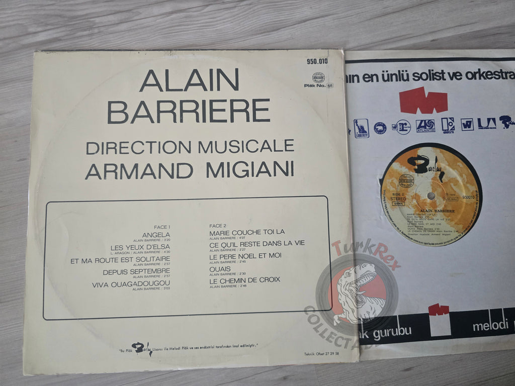 Alain Barrière – Alain Barrière Turkish Club Pressing Vinyl Turkey Edition