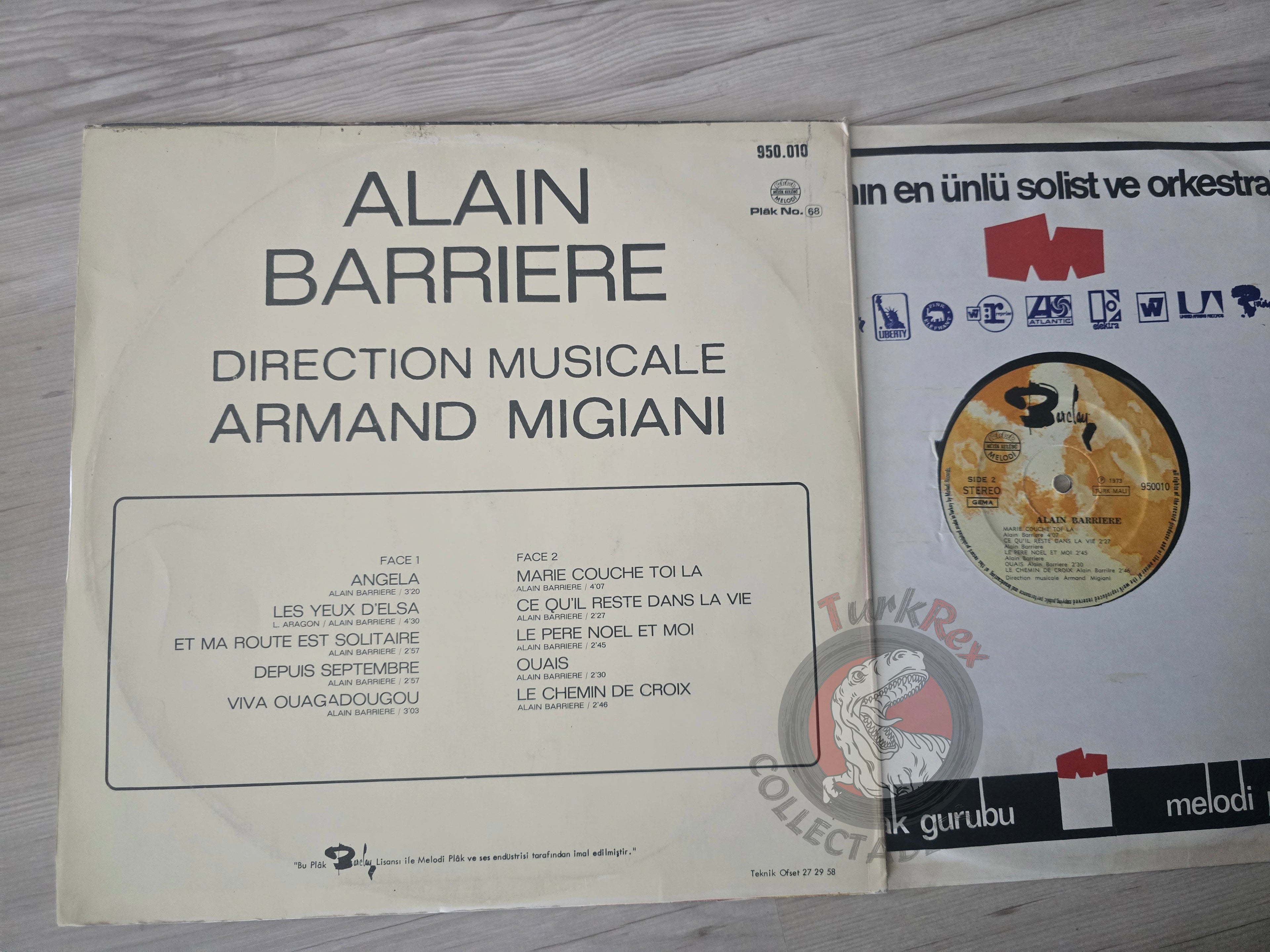 Alain Barrière – Alain Barrière Turkish Club Pressing Vinyl Turkey Edition
