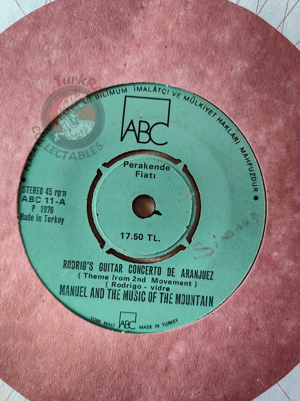 Manuel And The Music Of The Mountains – Rodrigo's Guitar Concerto De Aranjuez 7" Turkish Pressing Vinyl Turkey Edition