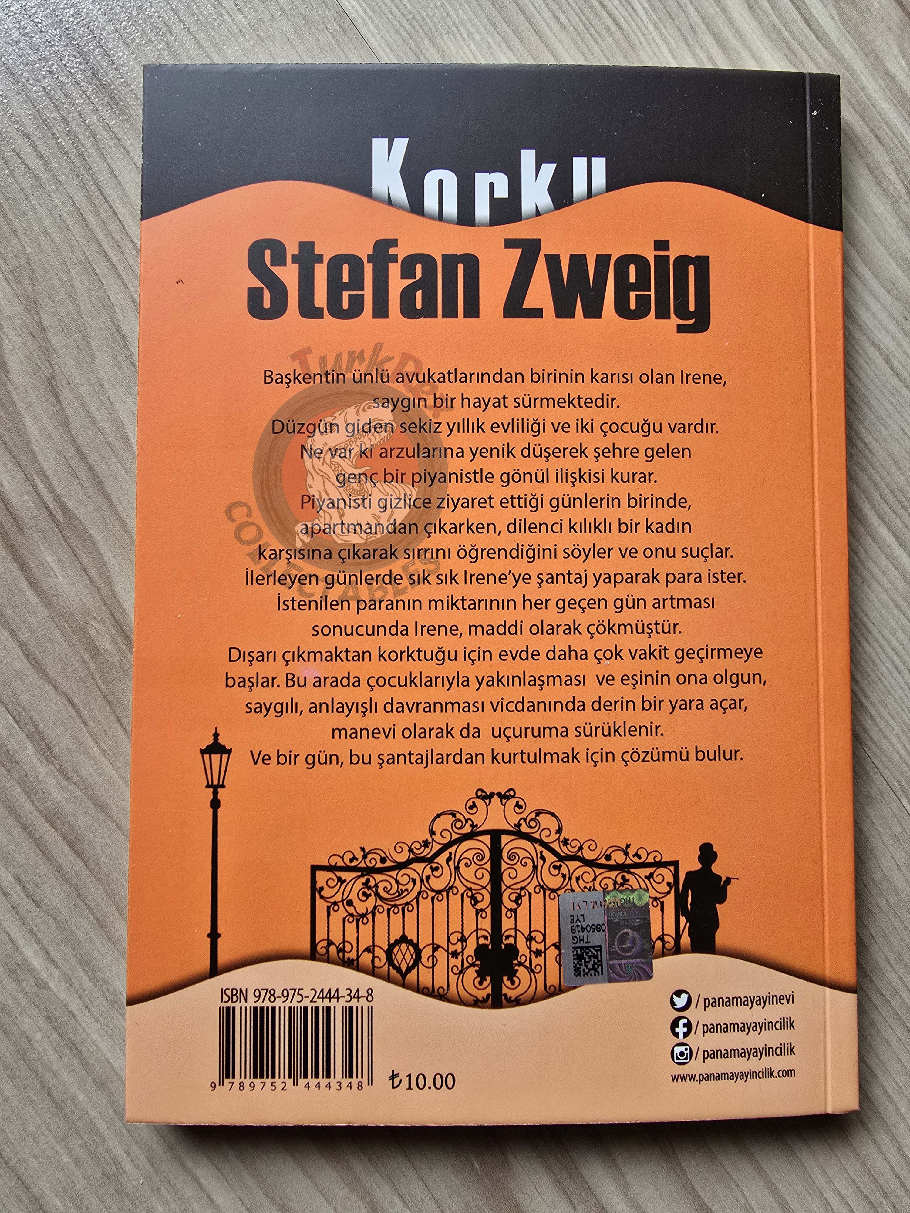 Stefan Zweig – Fear Turkish Book Turkey Angst