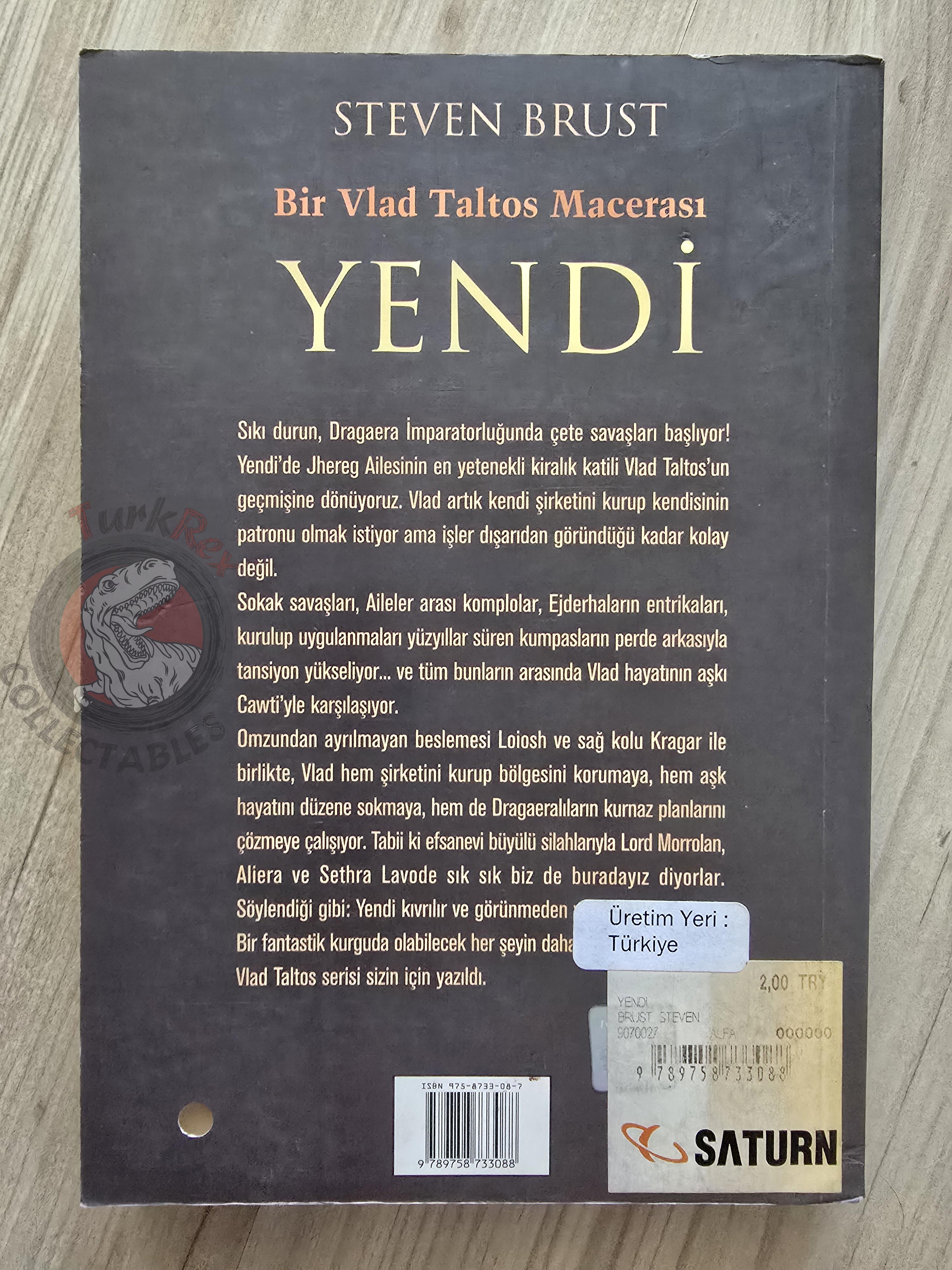 Steven Brust – Yendi 2003 1st Turkish Book Turkey Vlad Taltos series