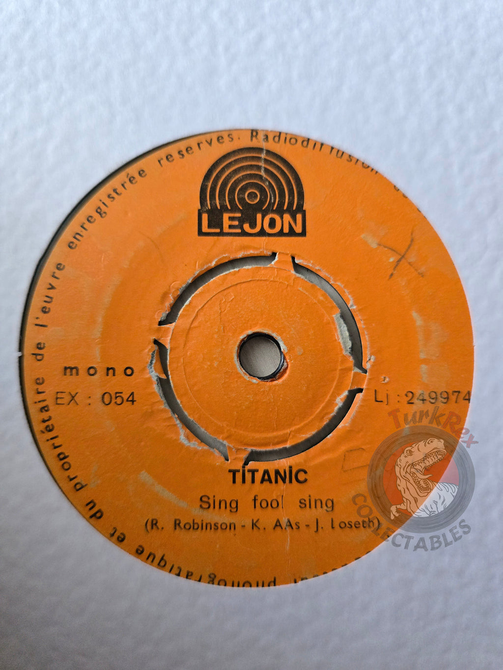 Titanic – Sing Fool Sing / Sultana  7" Lebanon Pressing Vinyl Edition