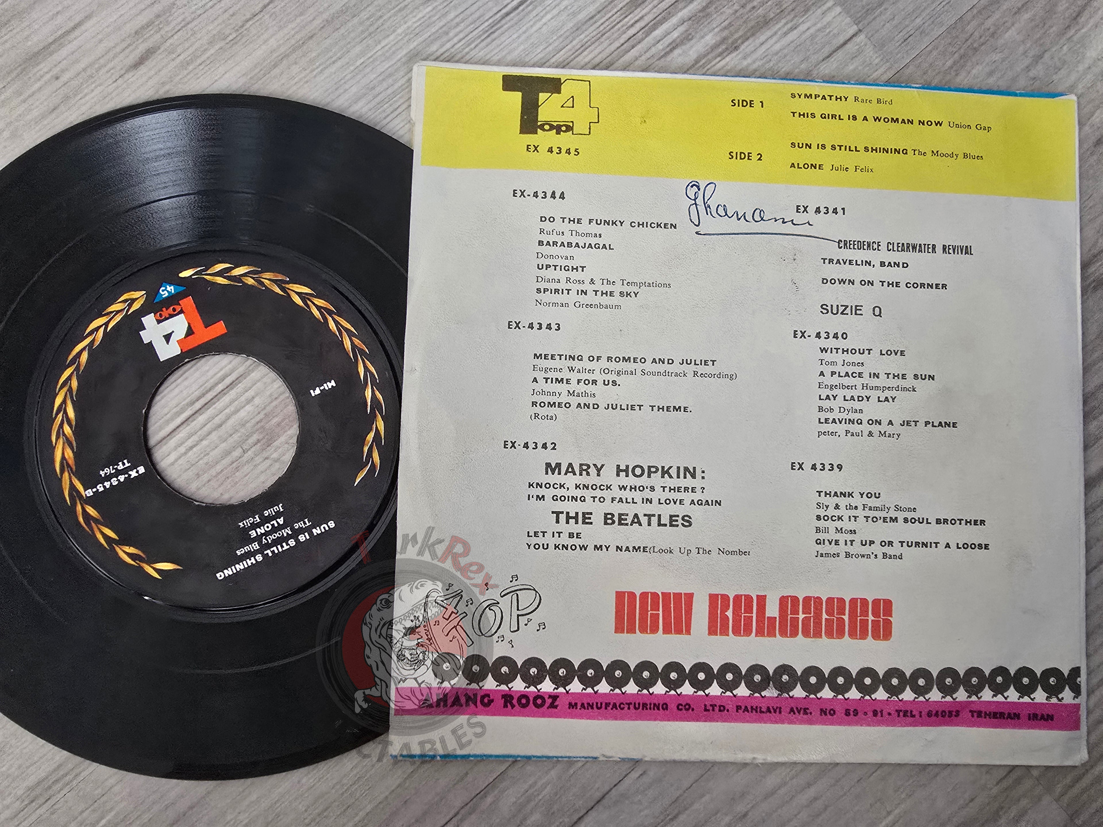 Rare Bird / Gary Puckett / The Moody Blues / Julie Felix 7" Iran Pressing Vinyl Iranian Edition