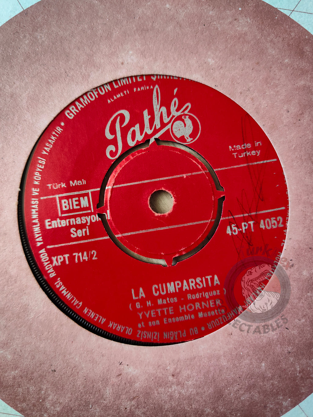Yvette Horner  – La Cumparsita 7" Turkish Pressing Vinyl Turkey Edition