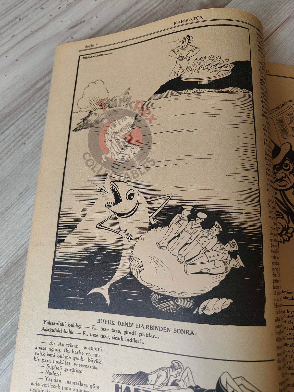 Karikatür 1942 Humor Magazine Turkish Turkey Britain Soviet Union United States WW2 era pin-up France