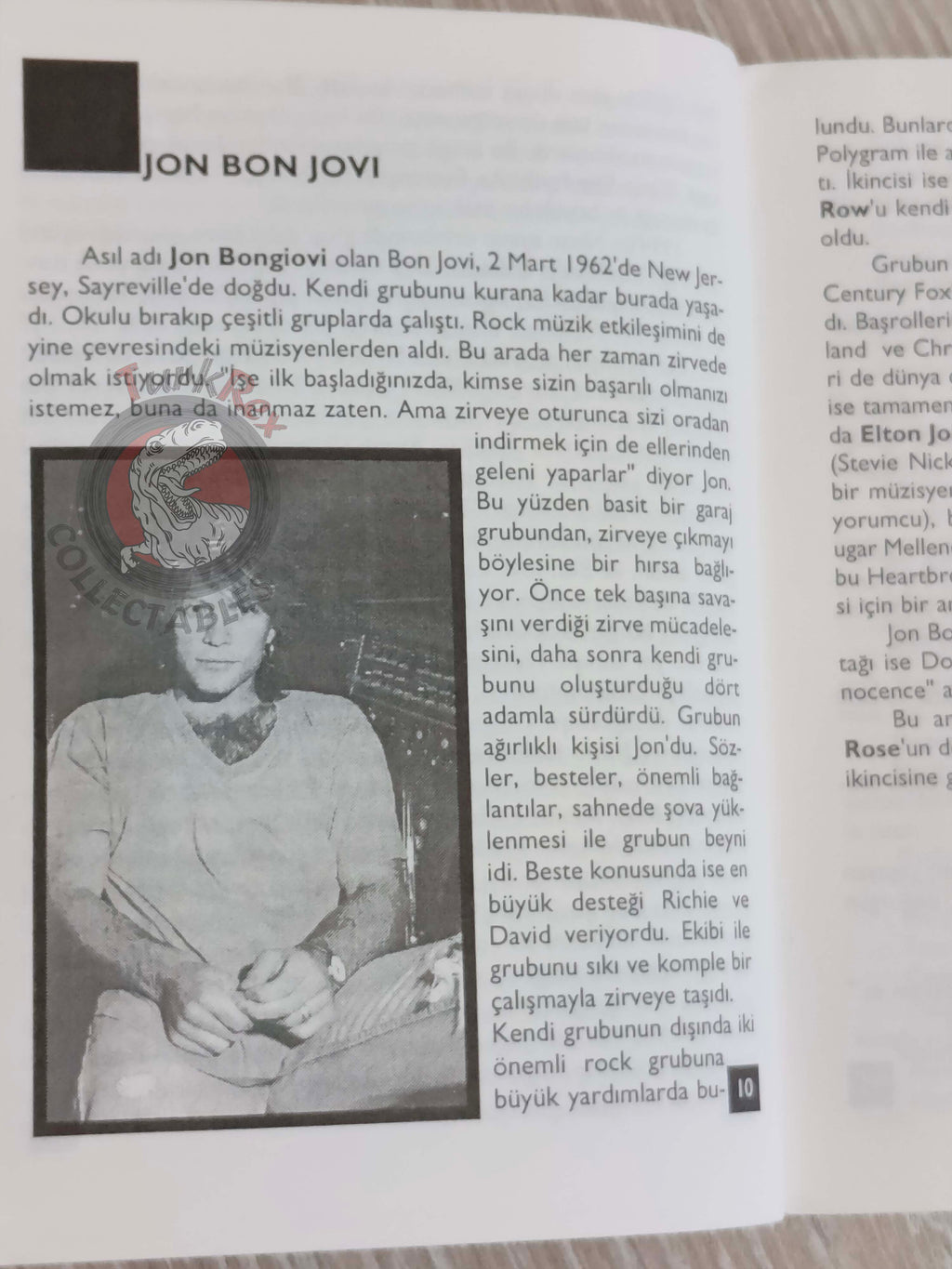 Bon Jovi Biography Book 1995 1st by Turkish Writer Book Turkey