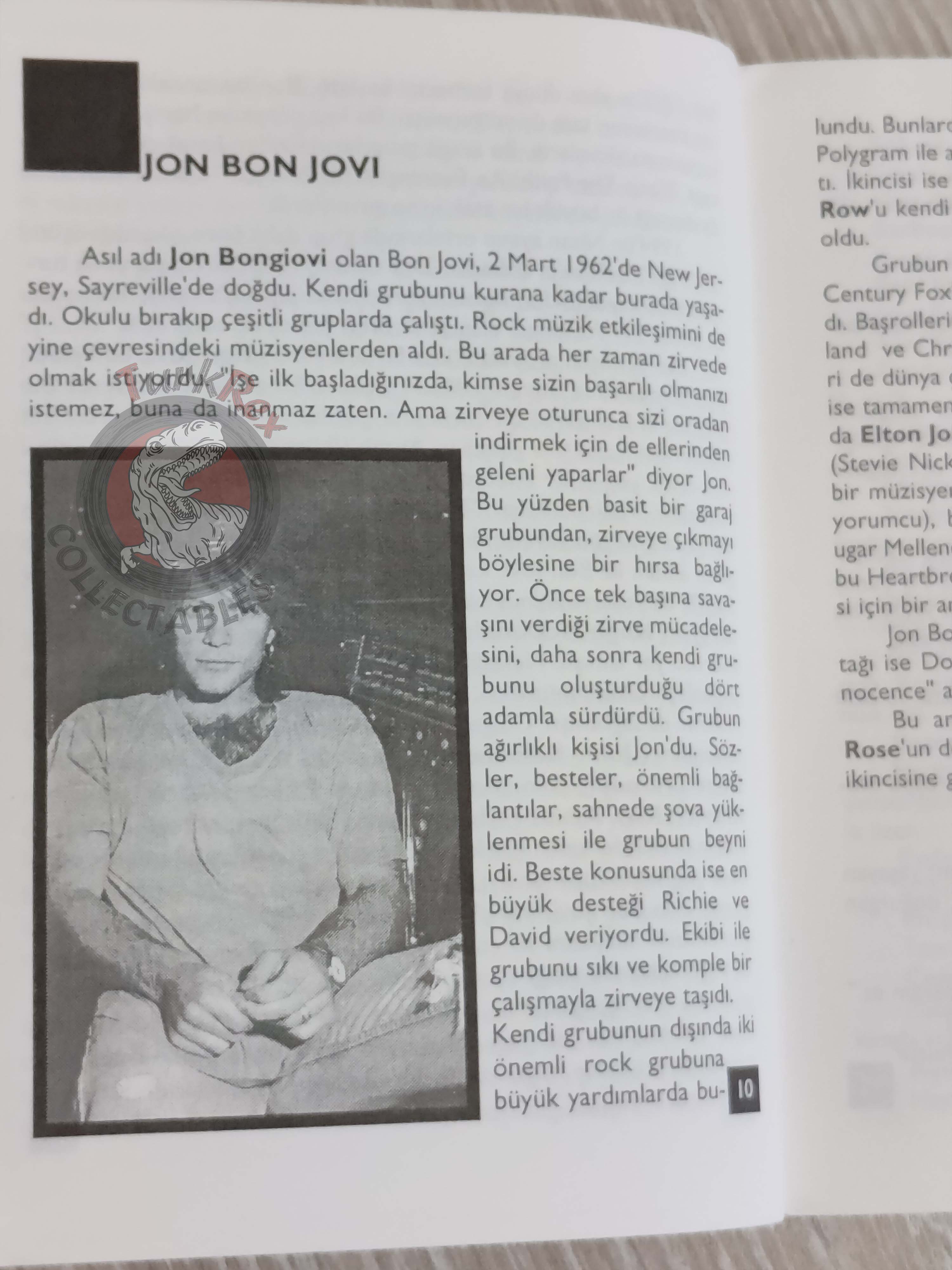 Bon Jovi Biography Book 1995 1st by Turkish Writer Book Turkey