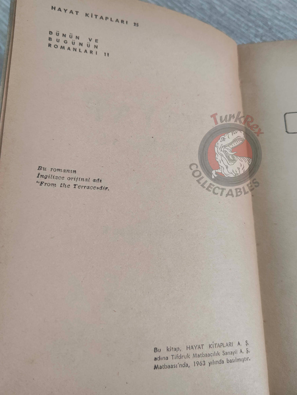 John O’Hara – From the Terrace 1963 1st Turkish Book Turkey