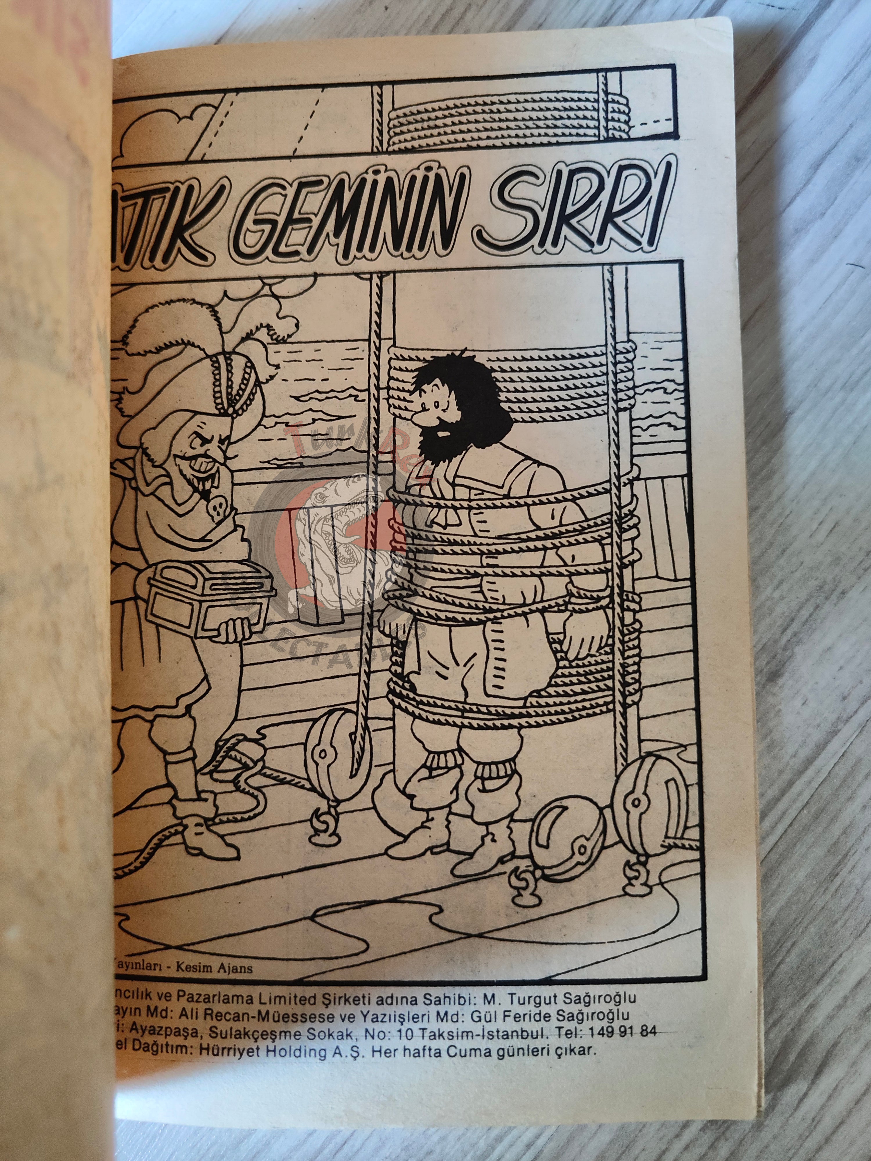 Tintin – The Secret of the Unicorn mid 1980s Turkish Edition Comic Turkey 1