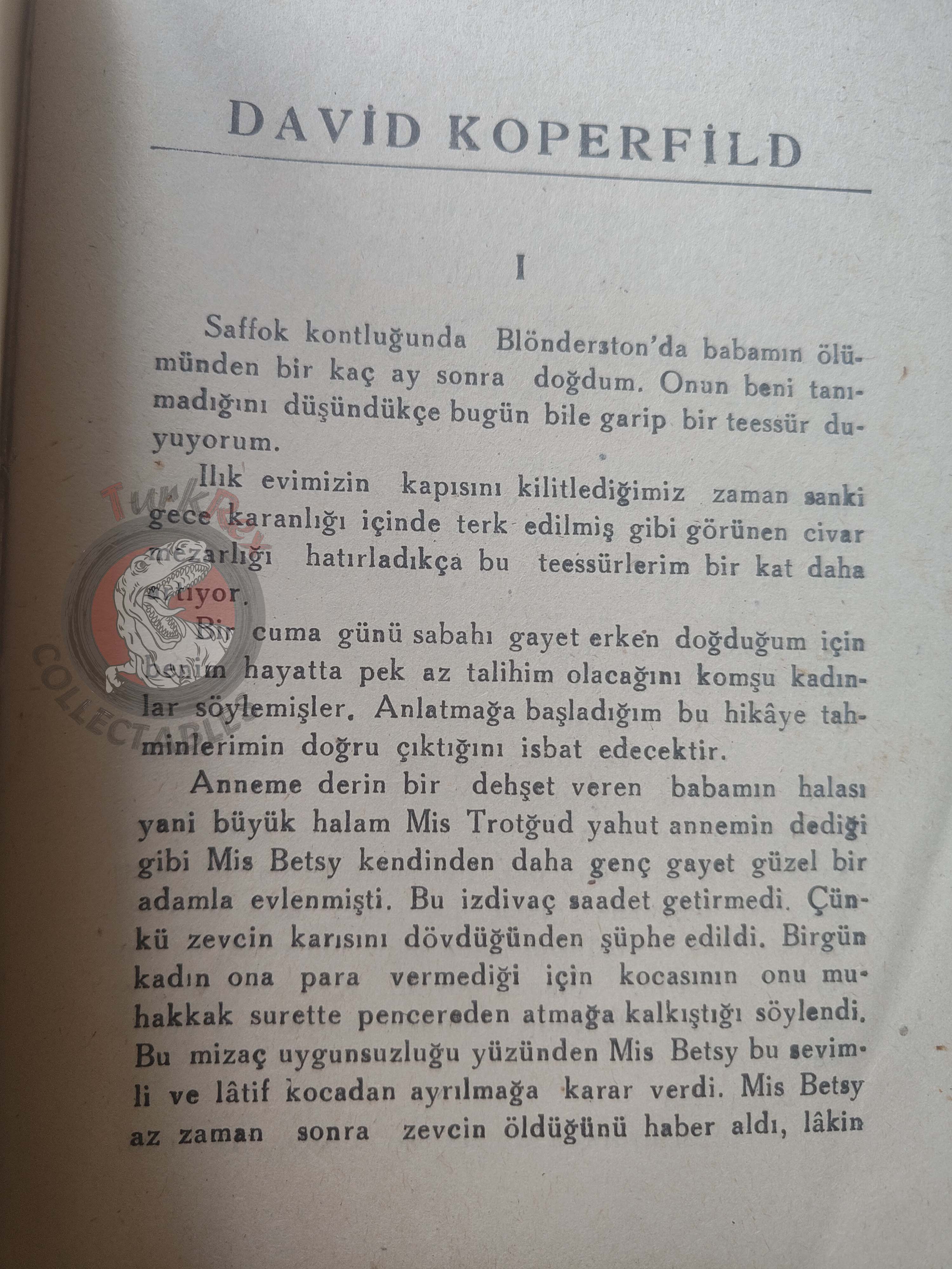 Charles Dickens –  David Copperfield 1948 1st Illustrated Turkish Book Turkey