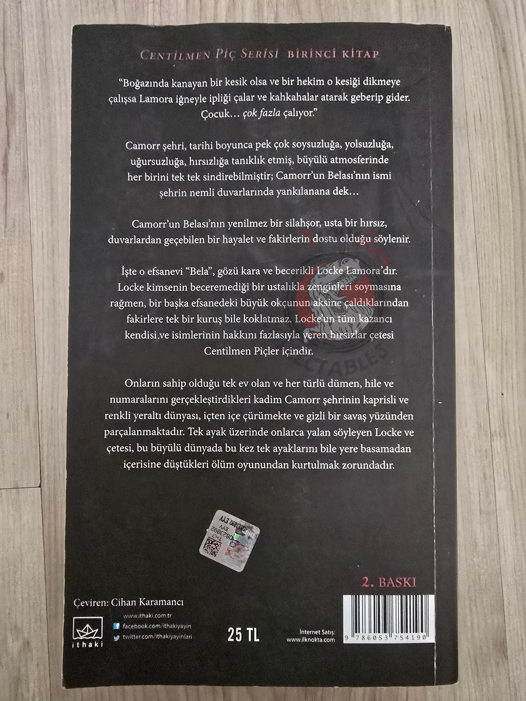 Scott Lynch – The Lies of Locke Lamora 2016 Turkish Book Turkey Gentleman Bastard