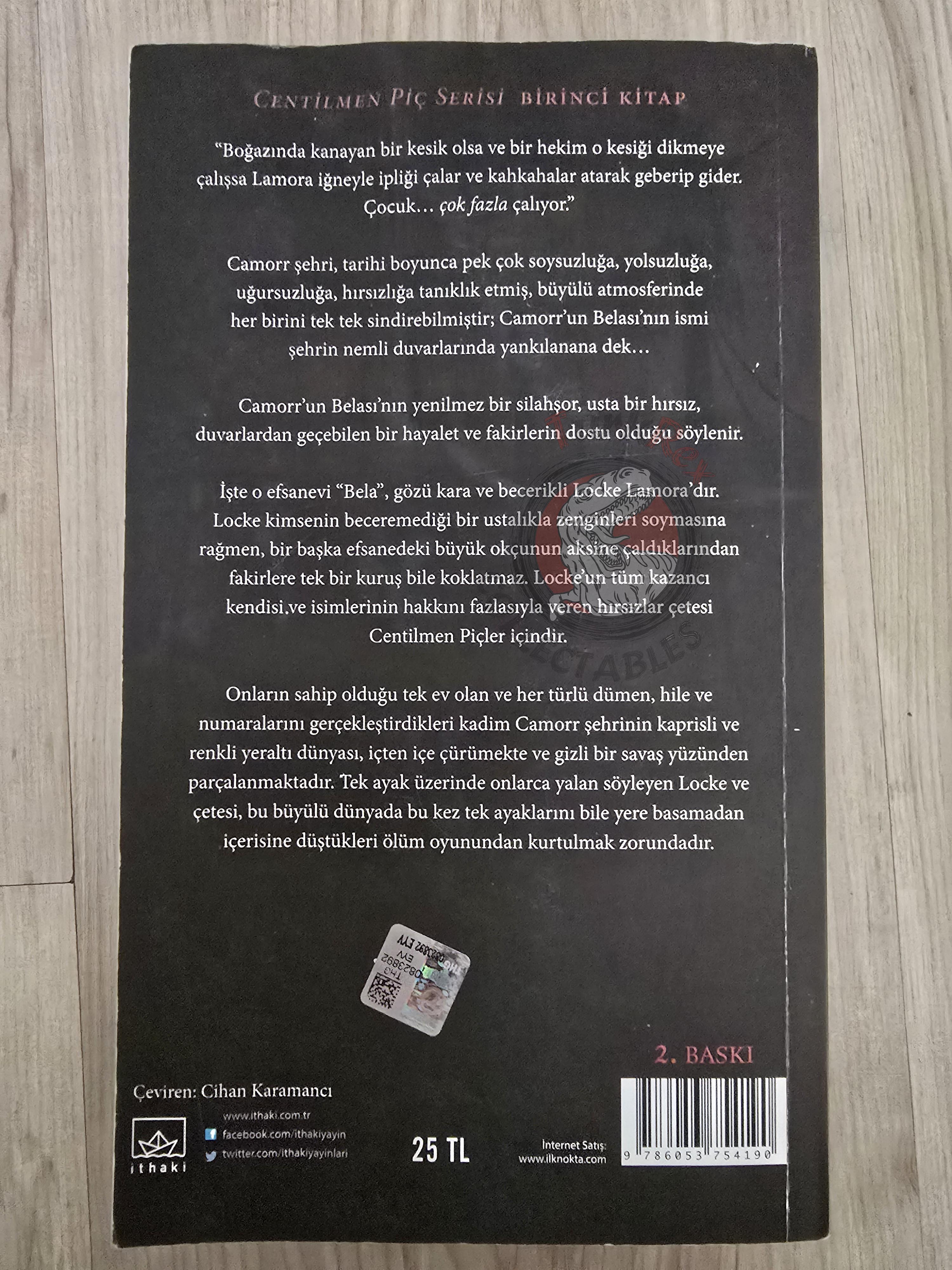 Scott Lynch – The Lies of Locke Lamora 2016 Turkish Book Turkey Gentleman Bastard