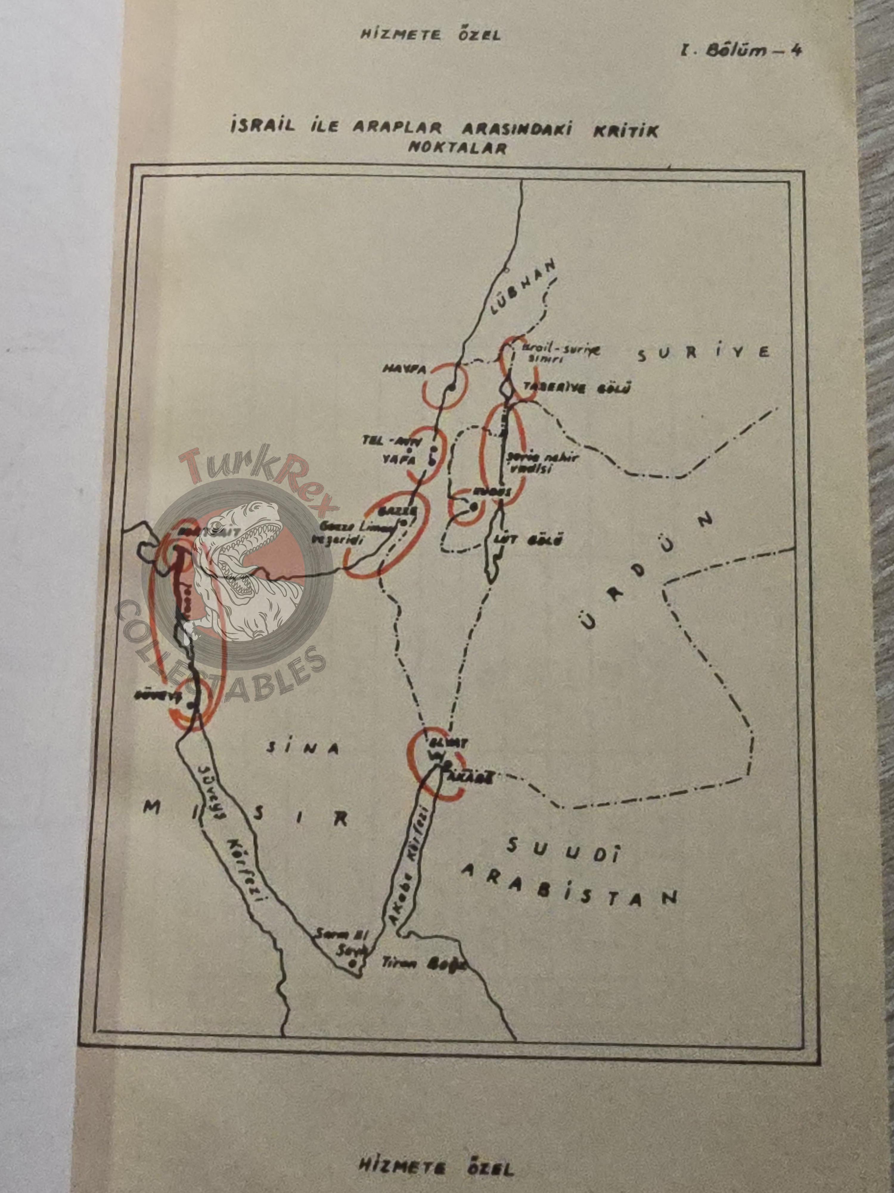 Arab Israeli Conflict Wars 1968 Turkish Book Turkey with Maps Military Israel Middle East
