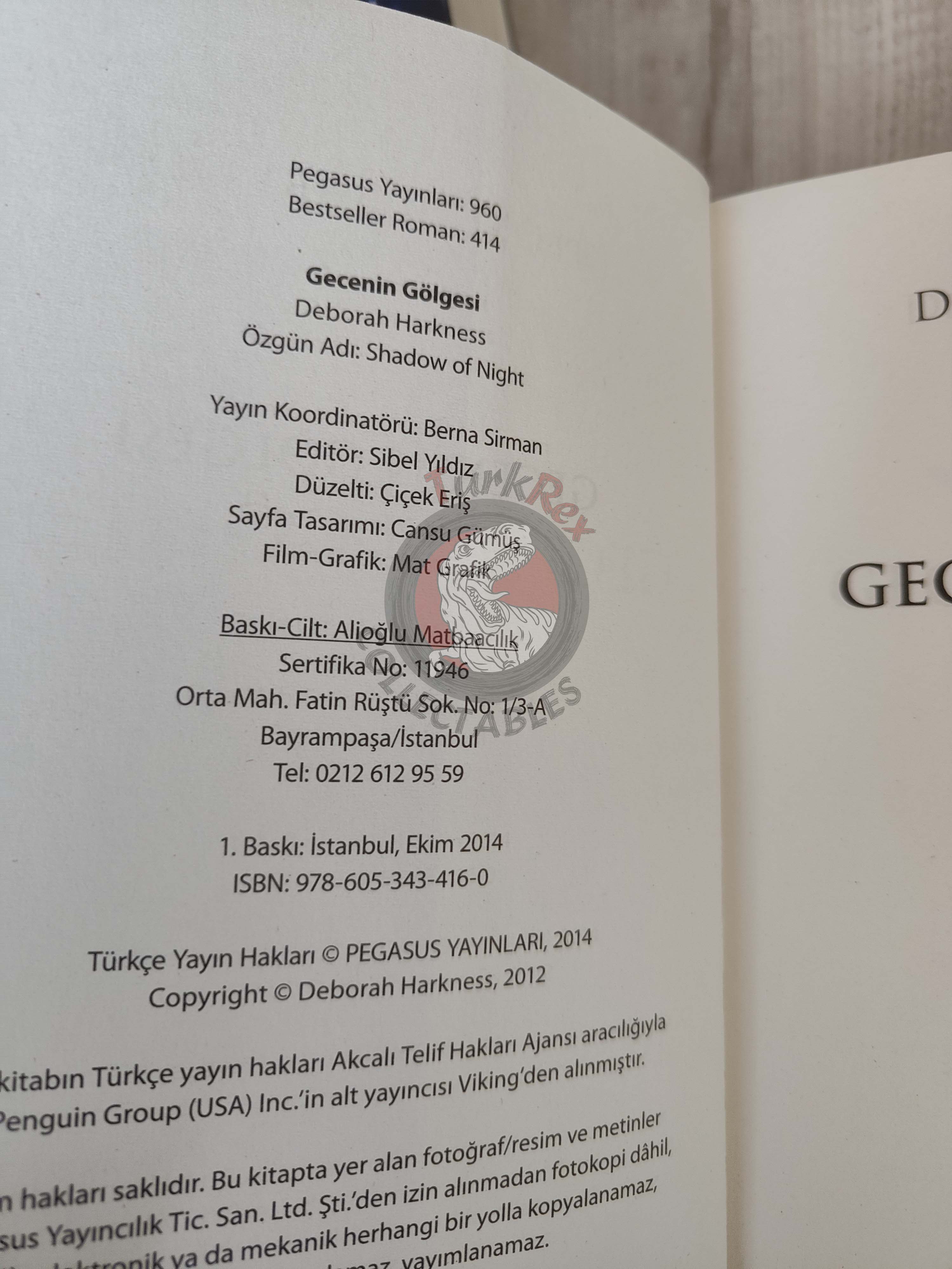 Deborah Harkness – All Souls Trilogy 2014 Turkish Book Turkey