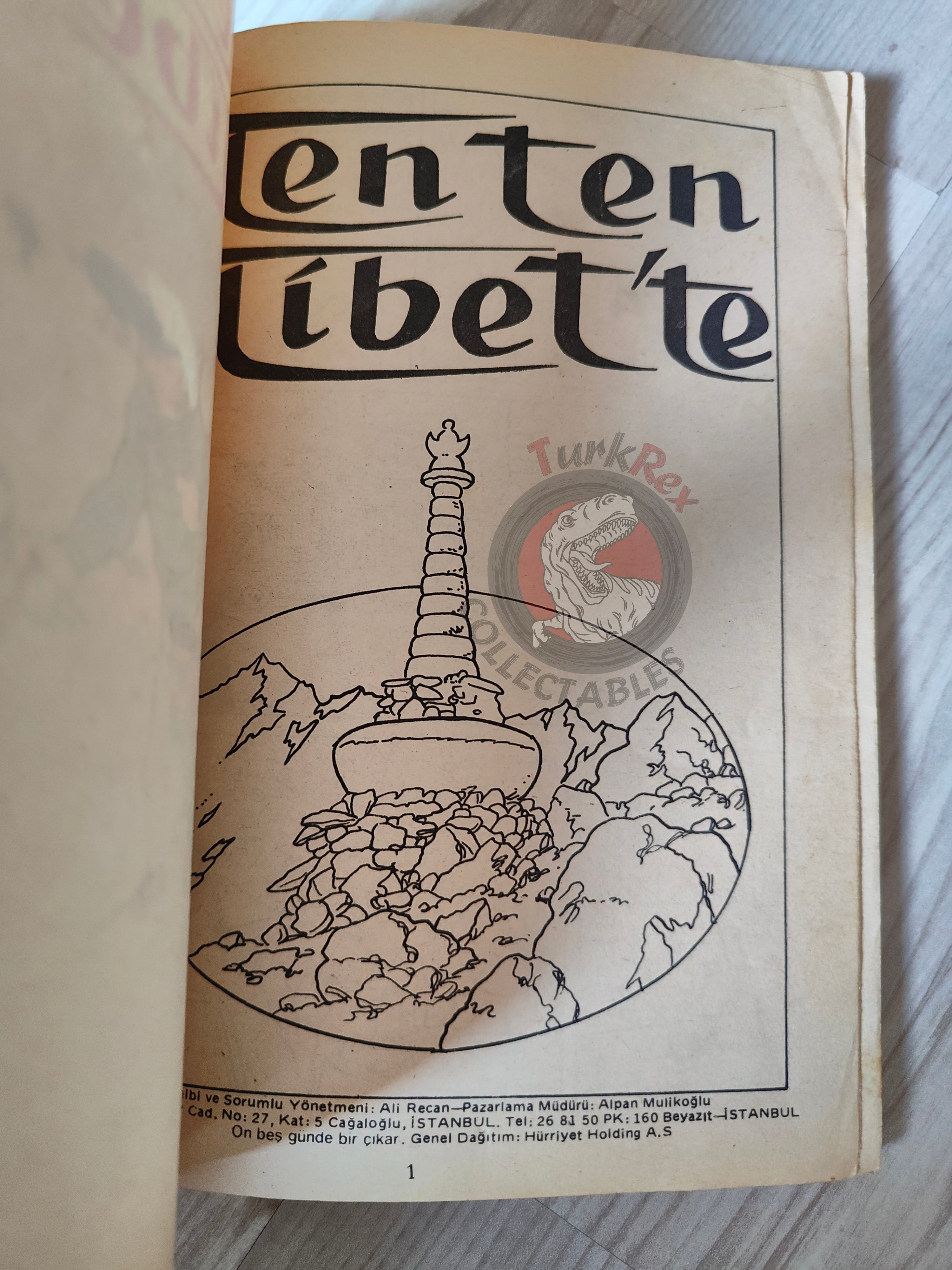Tintin – Tintin in Tibet early 1980s Turkish Edition Comic Turkey