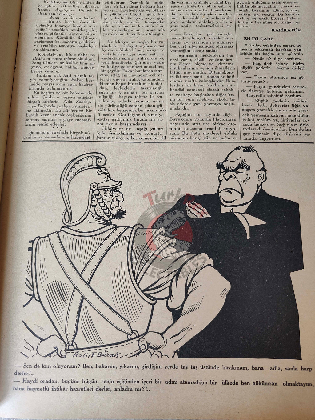 Karikatür 1941 Humor Magazine Turkish Turkey India British WW2 era War Portraits Japan Germany