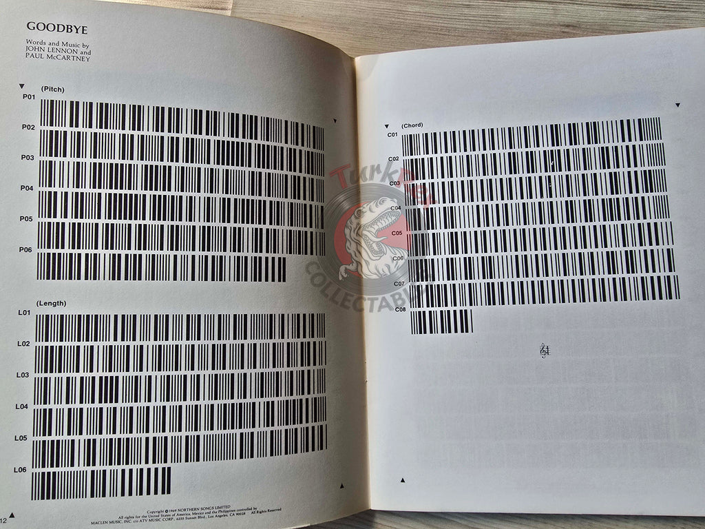 The Beatles – Casiotone Bar Coded Music Publication Musical Notes Sheet 1982