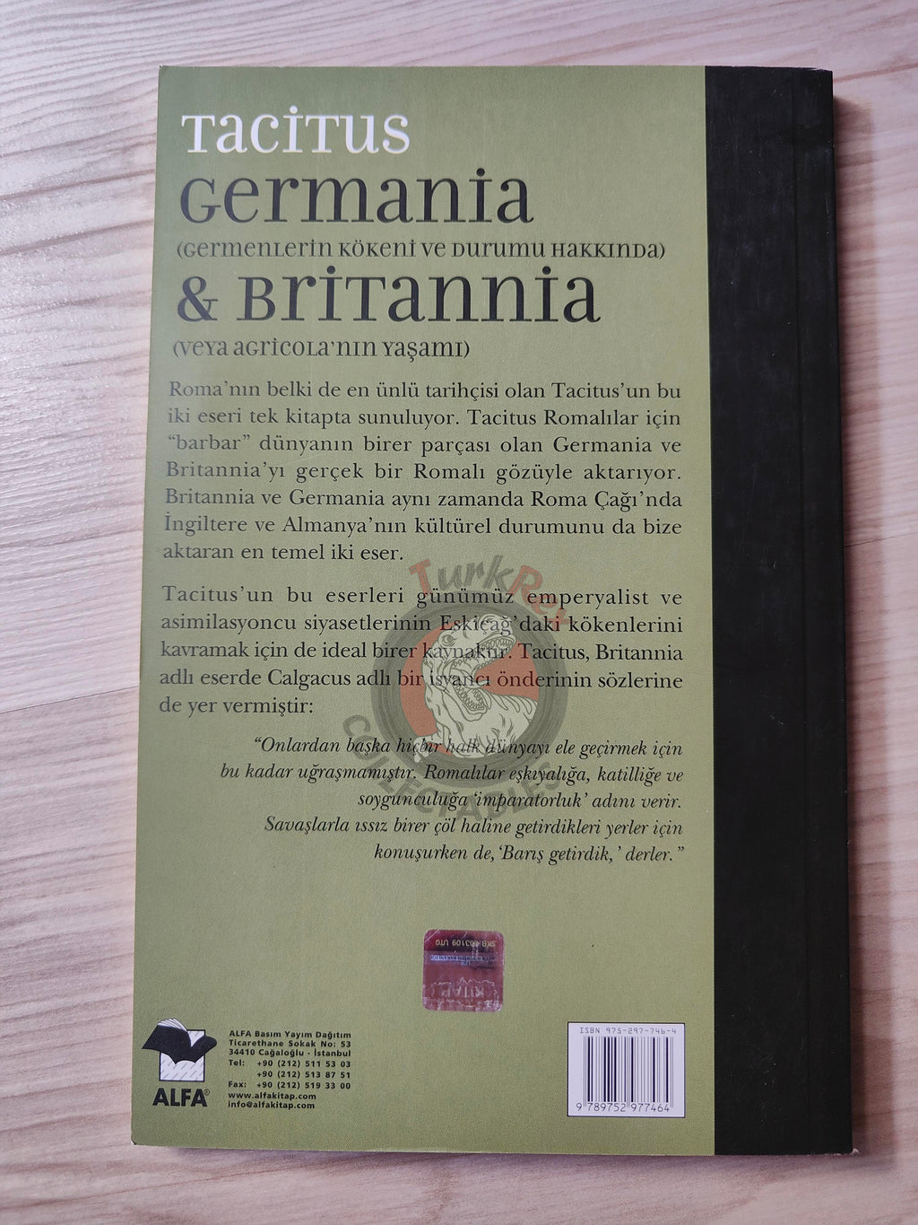 Cornelius Tacitus – Germania & Agricola 2006 Turkish Book Turkey