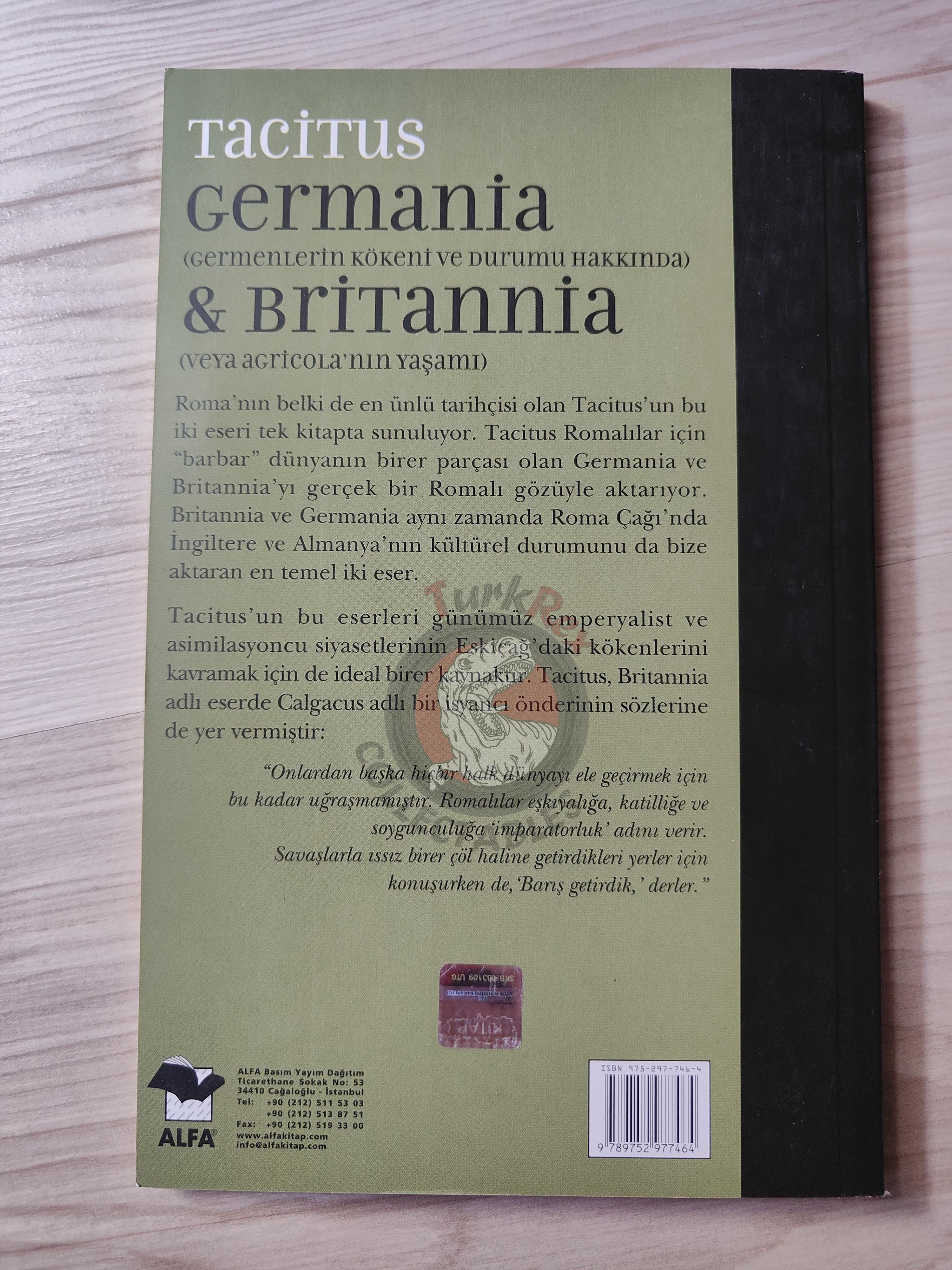 Cornelius Tacitus – Germania & Agricola 2006 Turkish Book Turkey