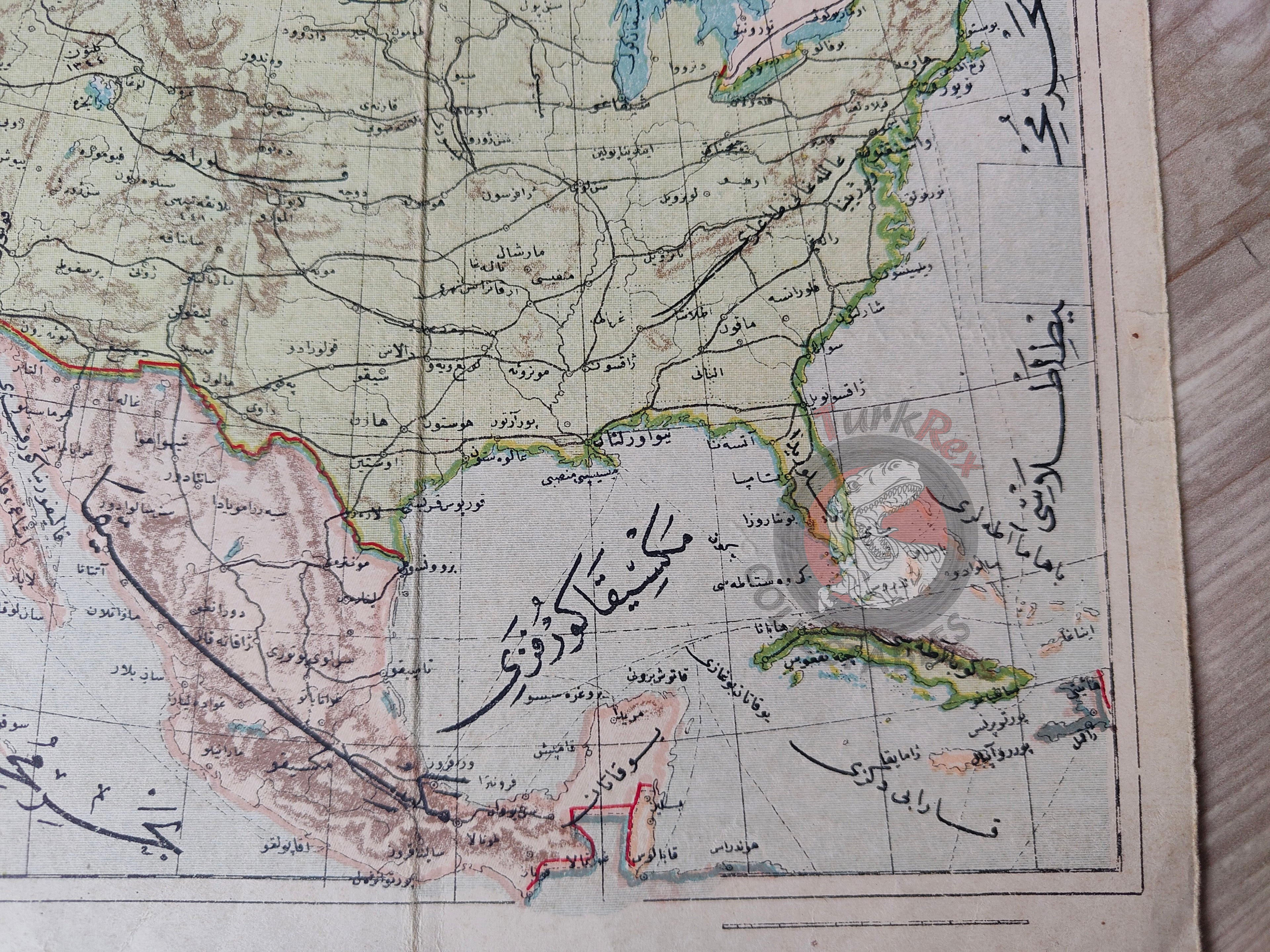 North America 1906 Ottoman Atlas Map Ottoman Empire USA Canada Mexico