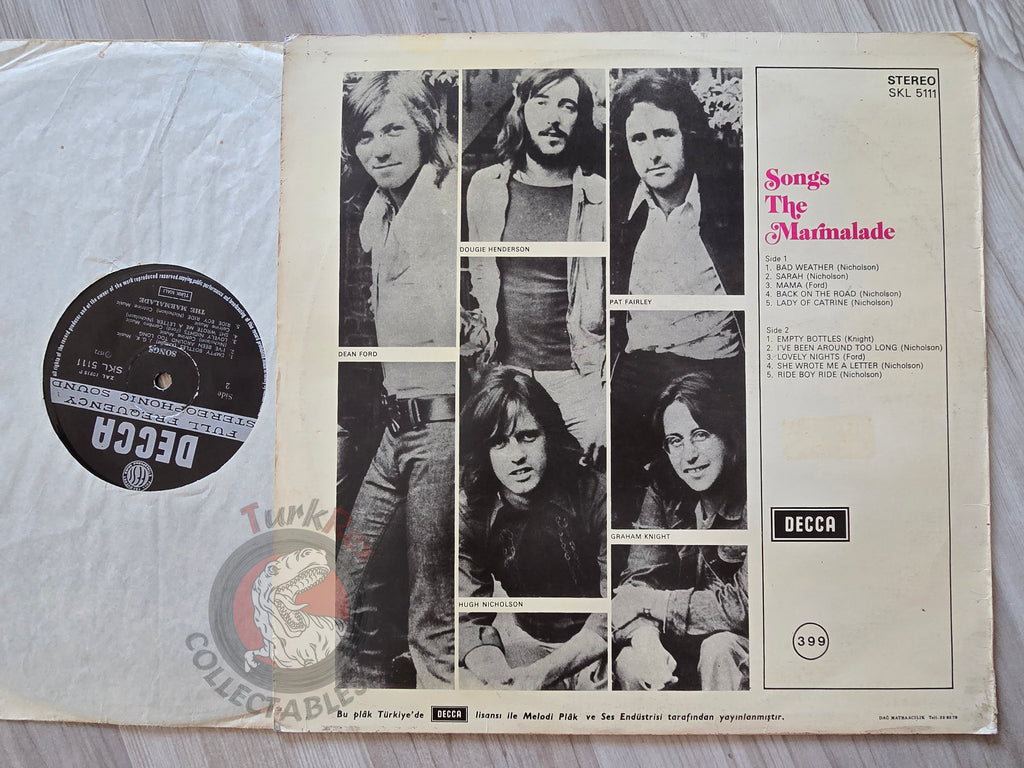 The Marmalade – Songs Turkish Pressing Vinyl Turkey Edition