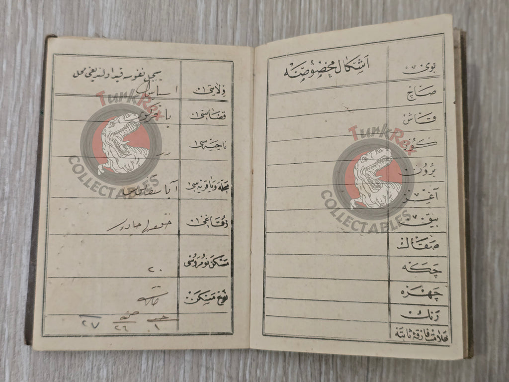 Ottoman Identity Document 1927 Kayseri Greek Rum Citizen Greece with photo