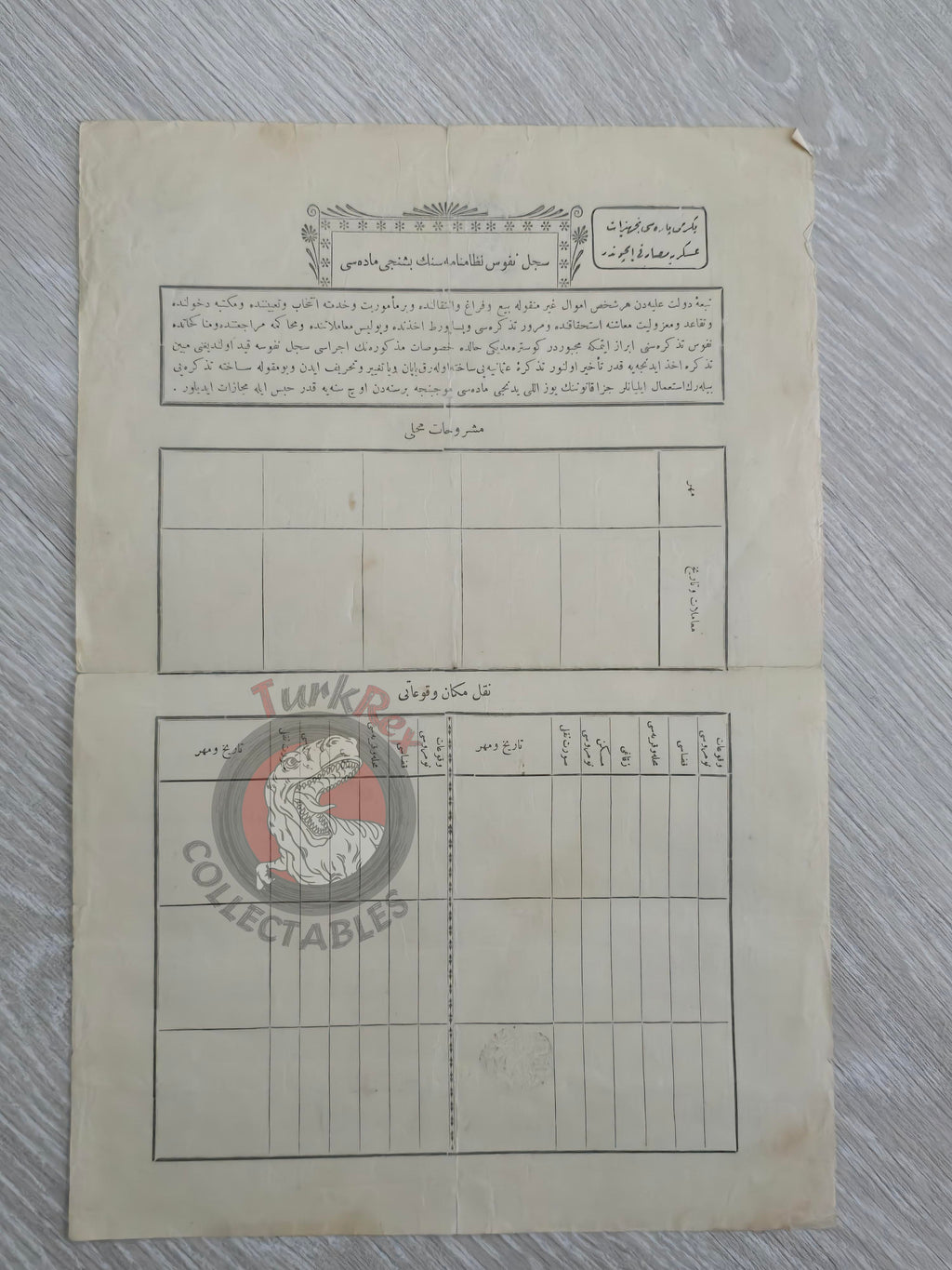 Ottoman Identity Document 1905 Gaziantep Muslim Female Citizen Zeynep