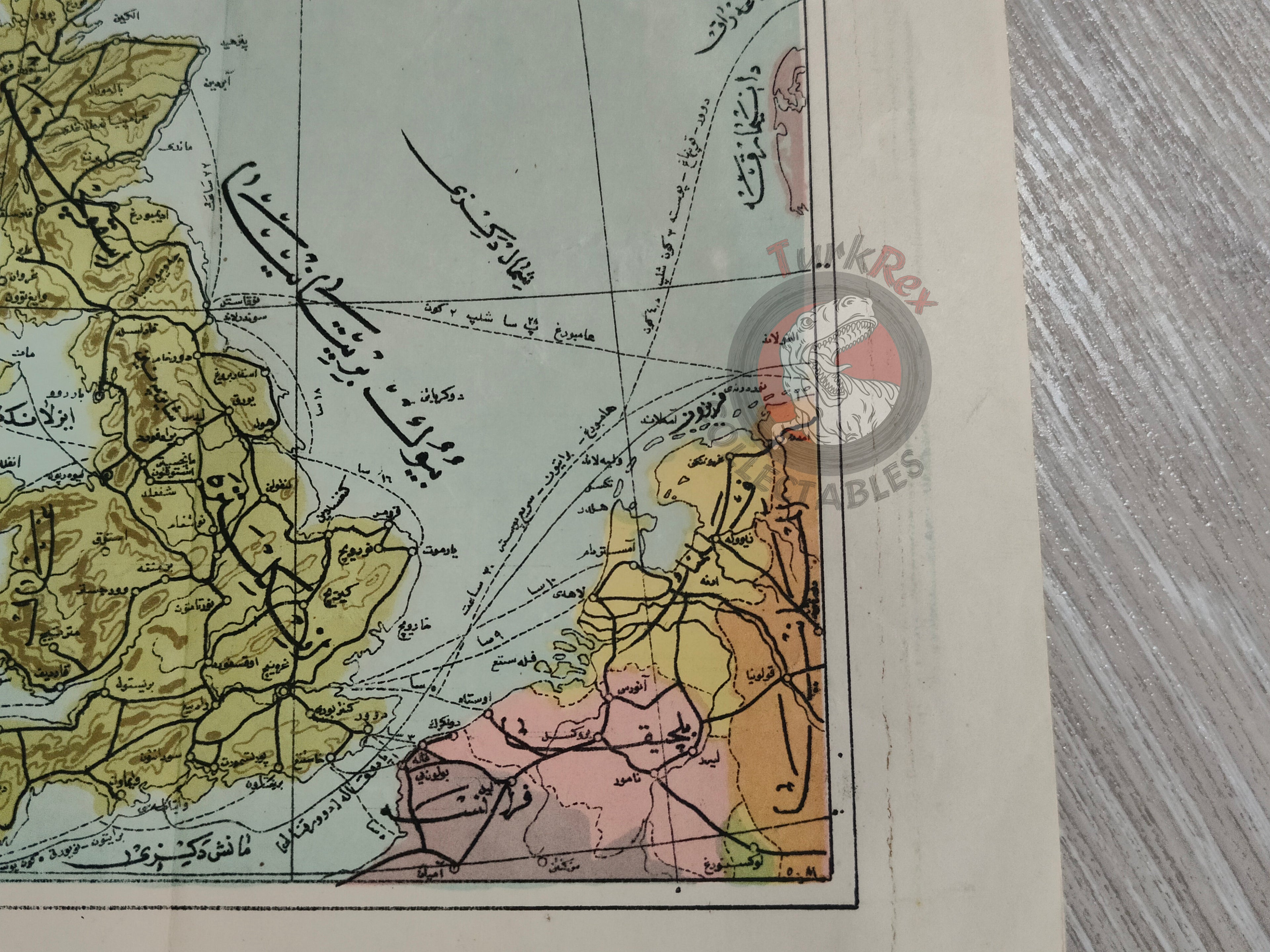 United Kingdom Ottoman Atlas Map Ireland Scotland Empire Netherlands