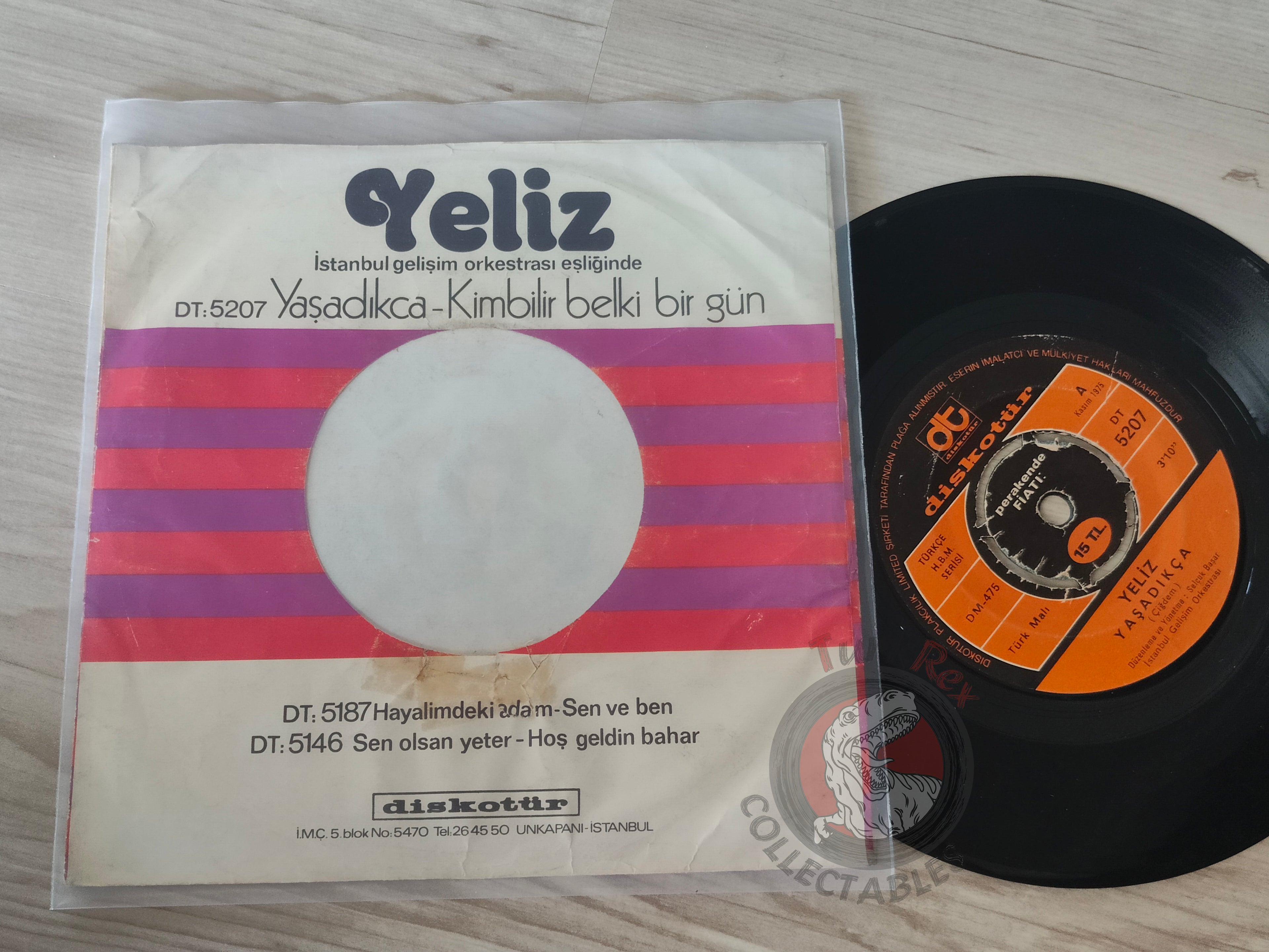 Yeliz – Yaşadıkça 7" Turkish Pressing Vinyl Turkey Edition