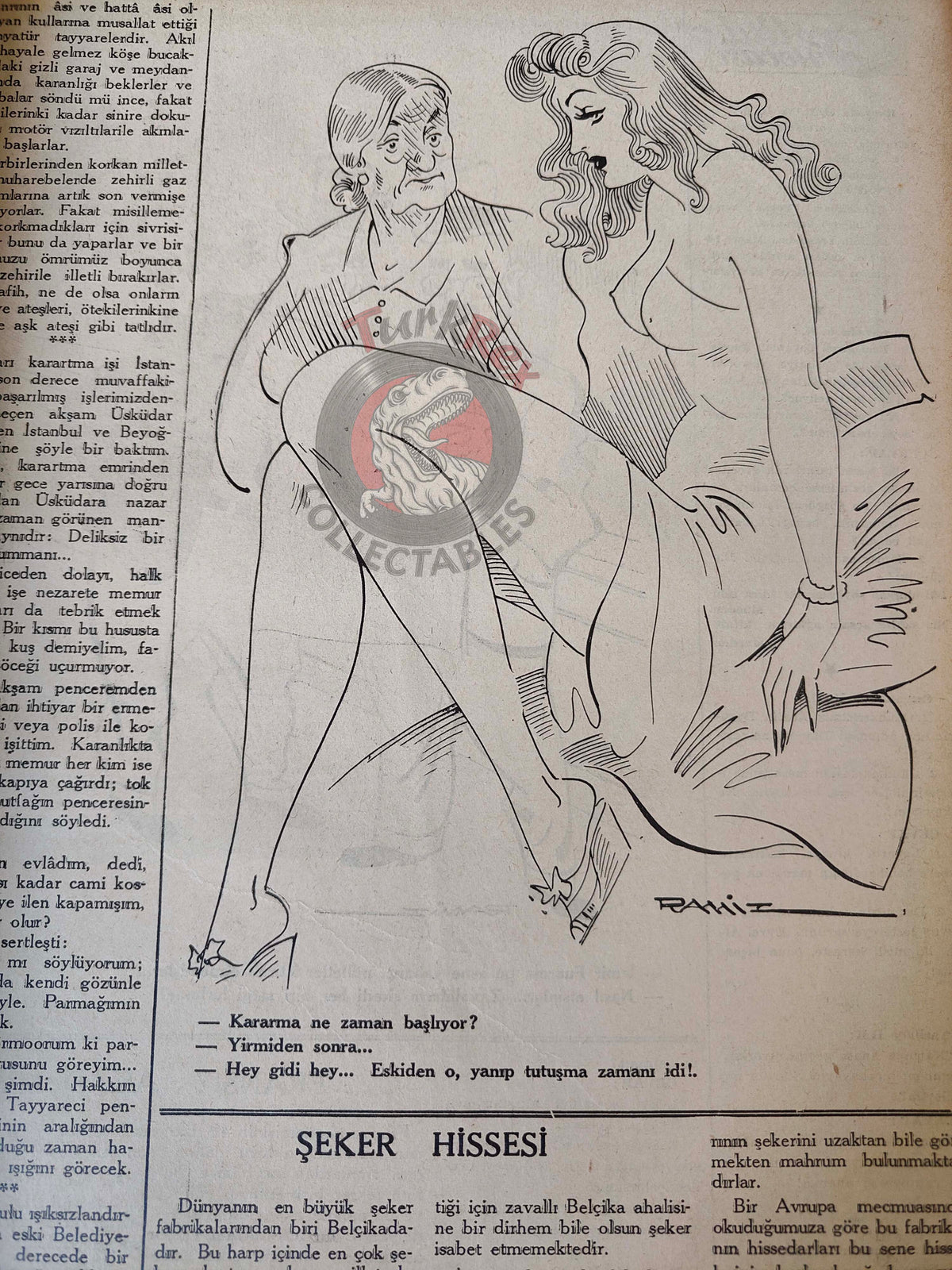 Karikatür 1944 Humor Magazine Turkish Turkey France Germany Bulgaria WW2 era Bagryanov