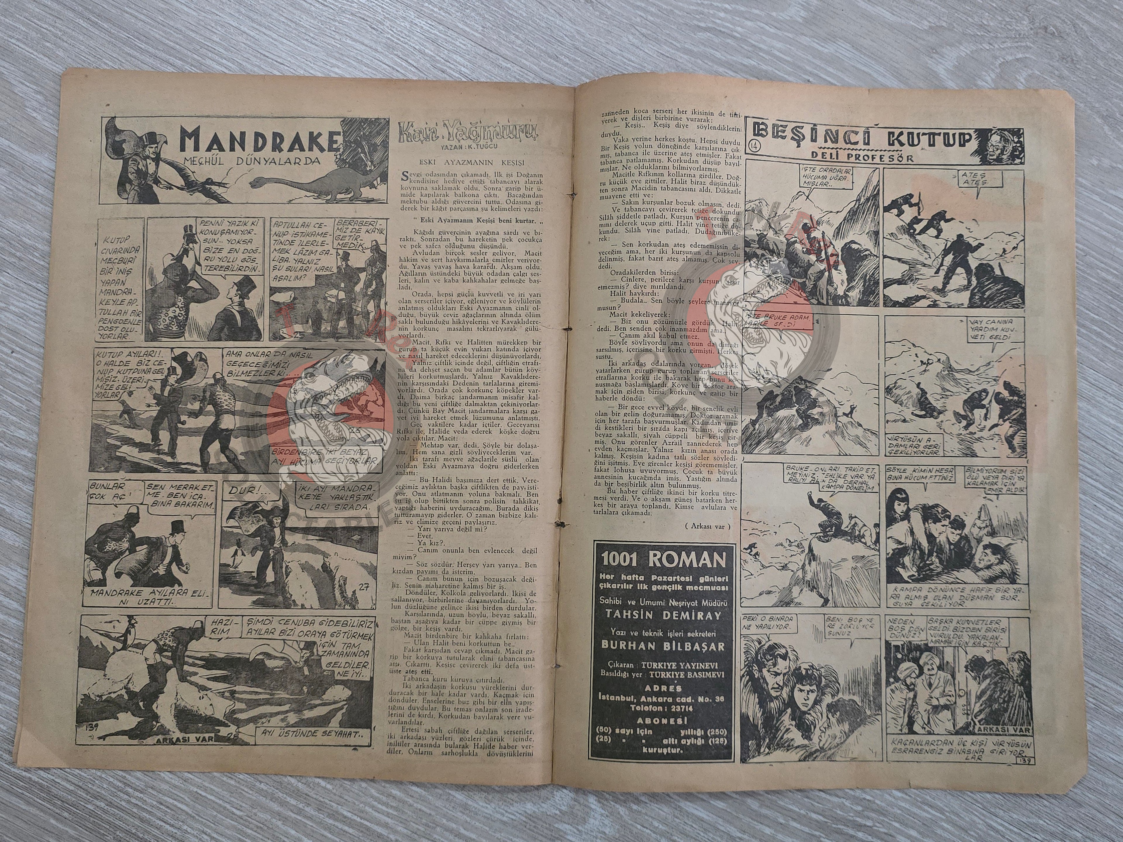 1001 Roman #139 1942 Turkish Comic Turkey Phantom Mandrake King of the Royal Mounted