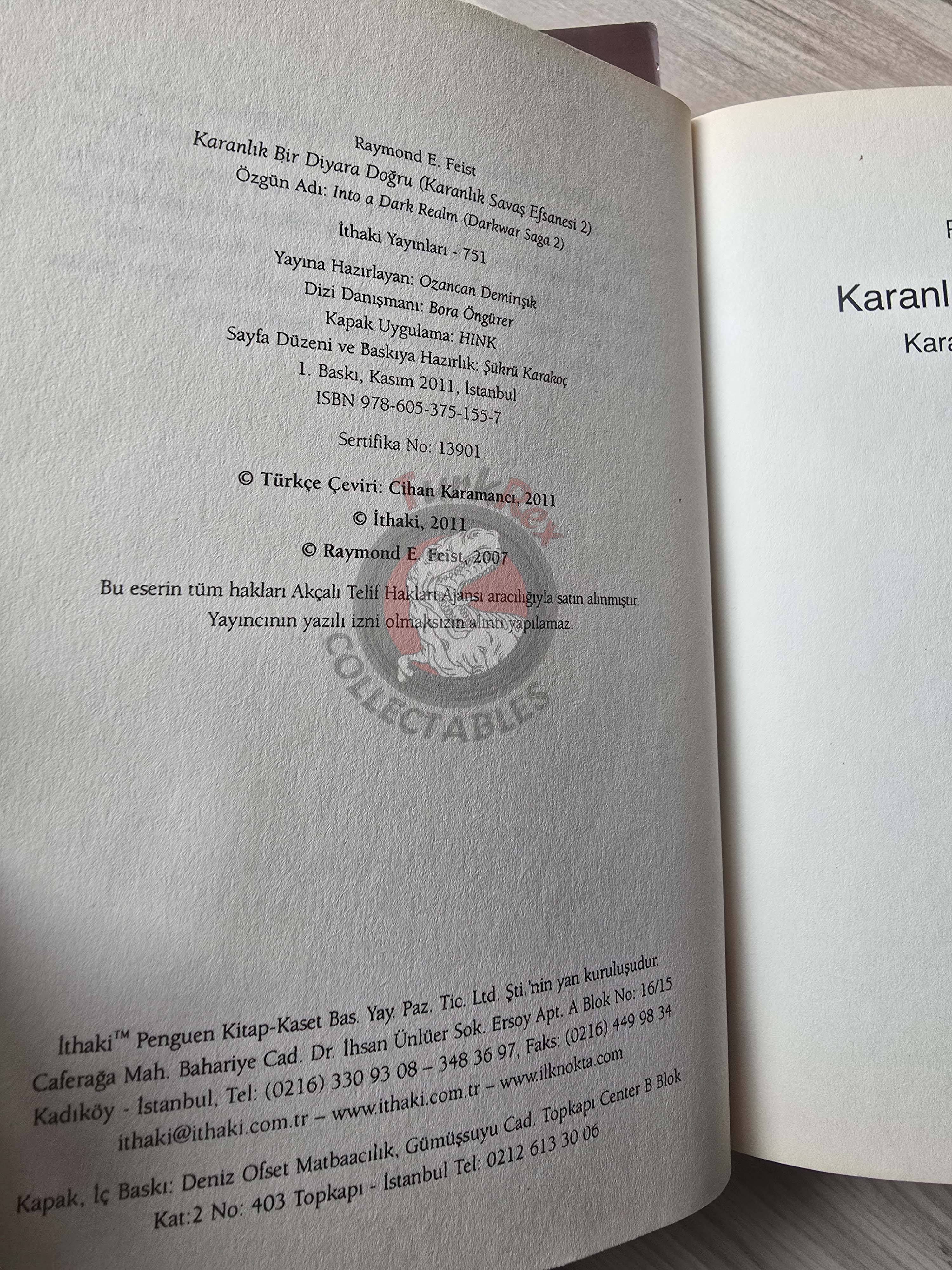 Raymond E. Feist – Darkwar Saga 2011 1st Turkish Book Turkey