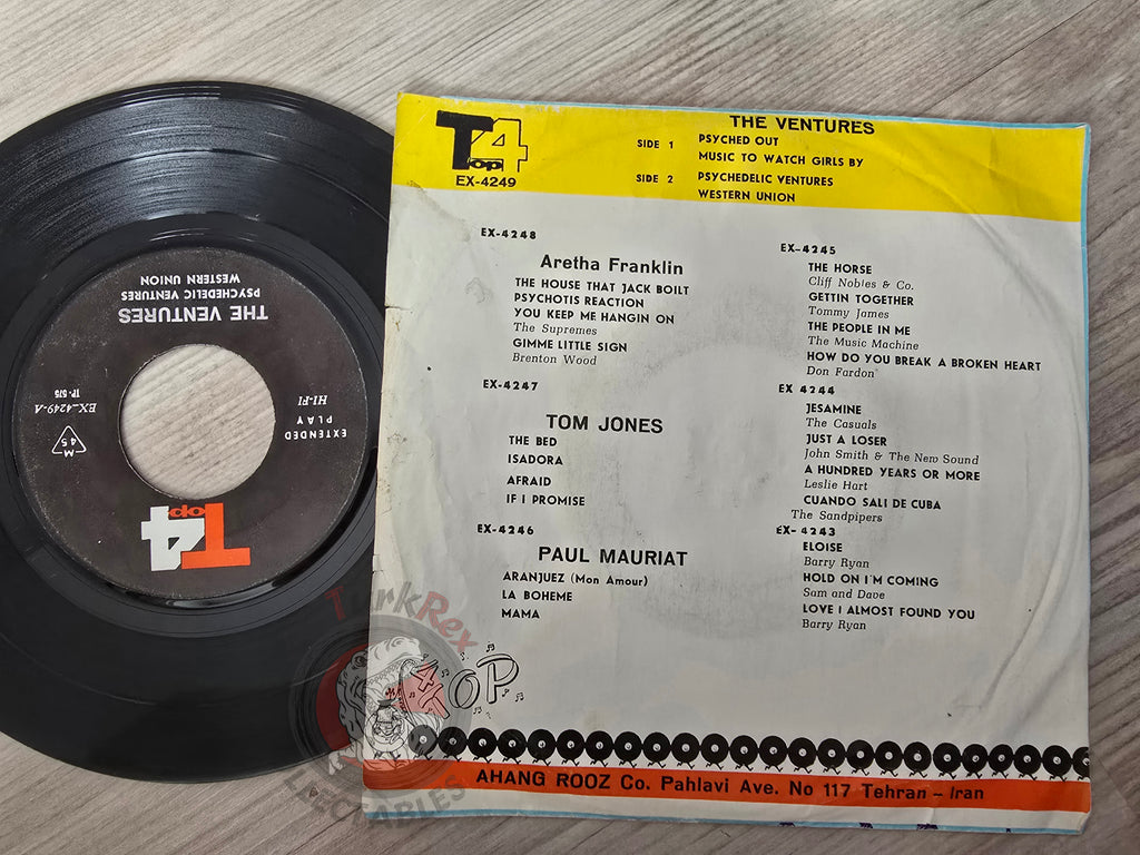 The Ventures – Psyched Out 7" Iran Pressing Vinyl Iranian Edition