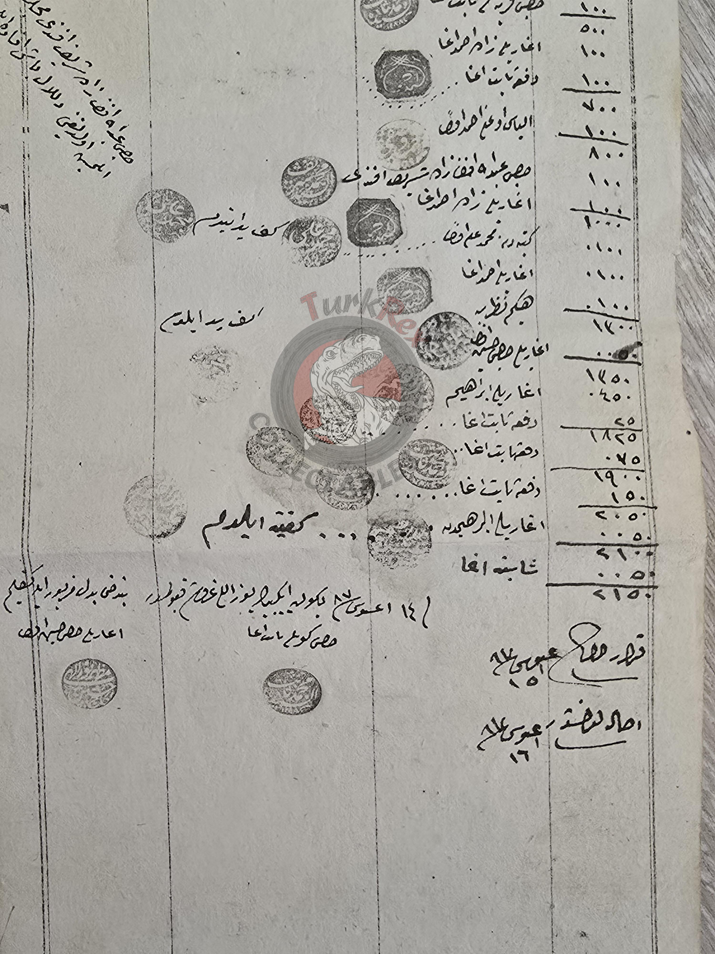 Ottoman 1871 Auction Notice - Collection of the Aşar (Tithe) Tax Ağarı Kütahya Iltizam